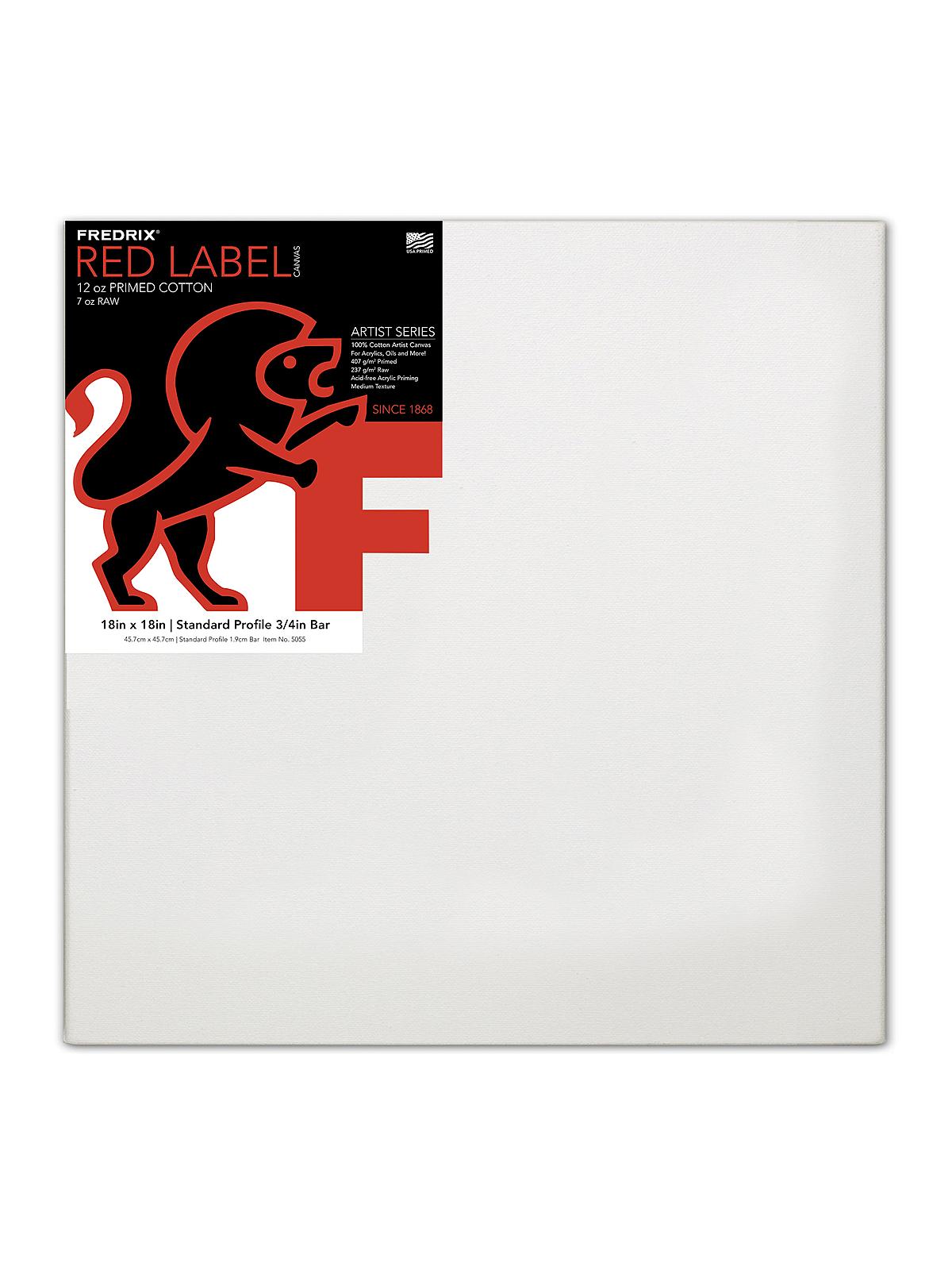 Red Label Standard Stretched Cotton Canvas 18 In. X 18 In. Each