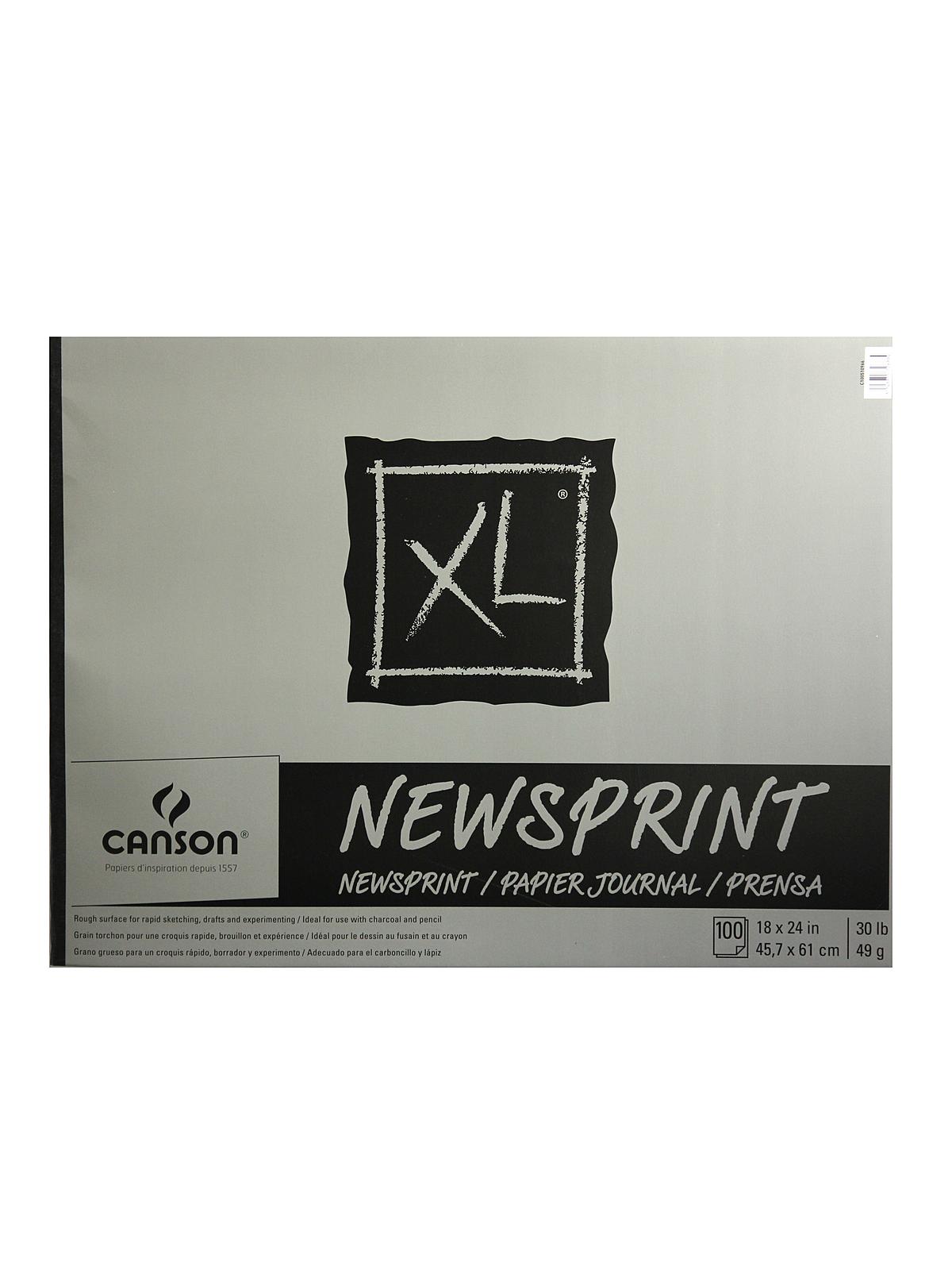XL Newsprint Pads 18 in. x 24 in. pad of 100