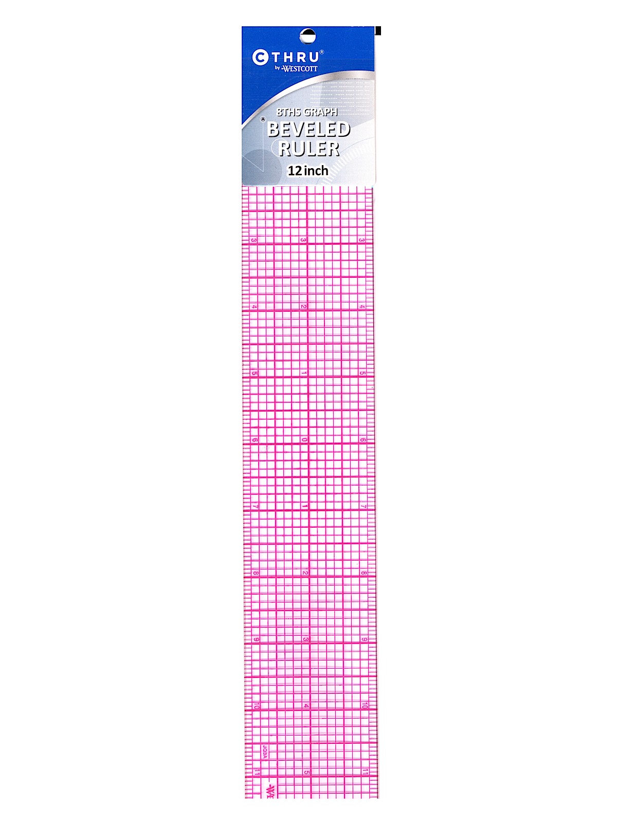 8ths Graph Beveled Transparent Rulers 2 in. x 12 in. plastic