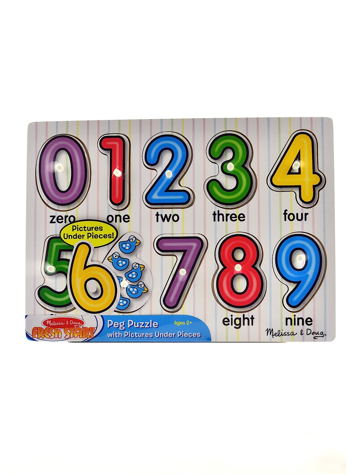 Wooden Peg Puzzles See-inside Numbers