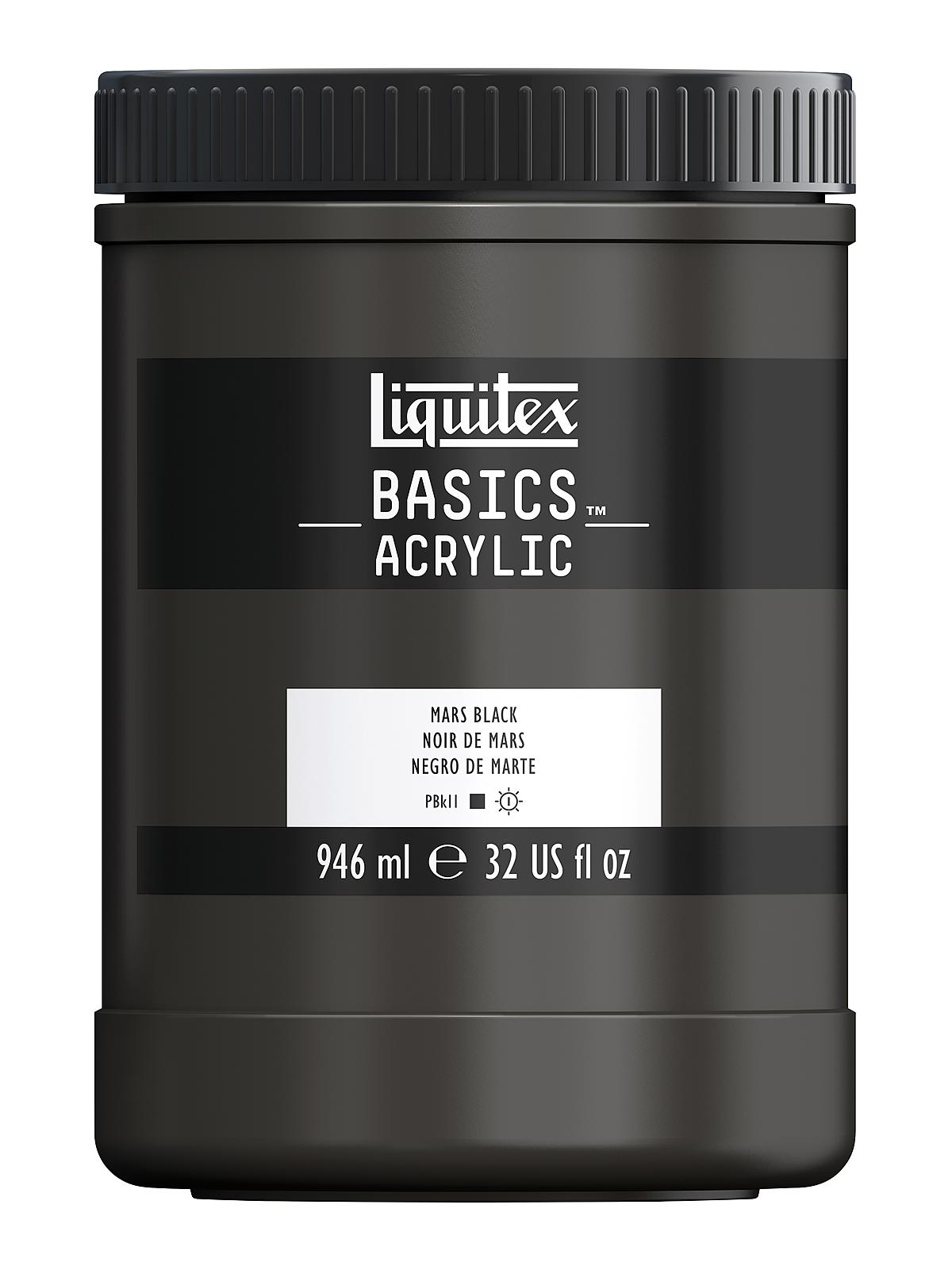Basics Acrylics Colors mars black 32 oz. jar