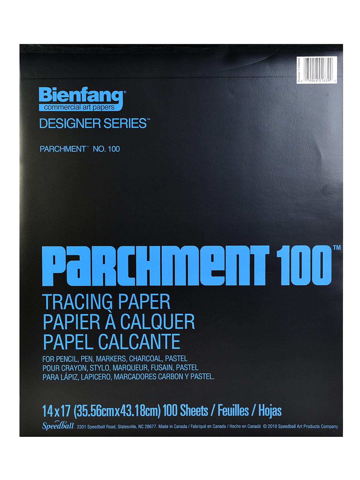 Parchment 100 Tracing Paper 14 in. x 17 in. pad of 100 sheets