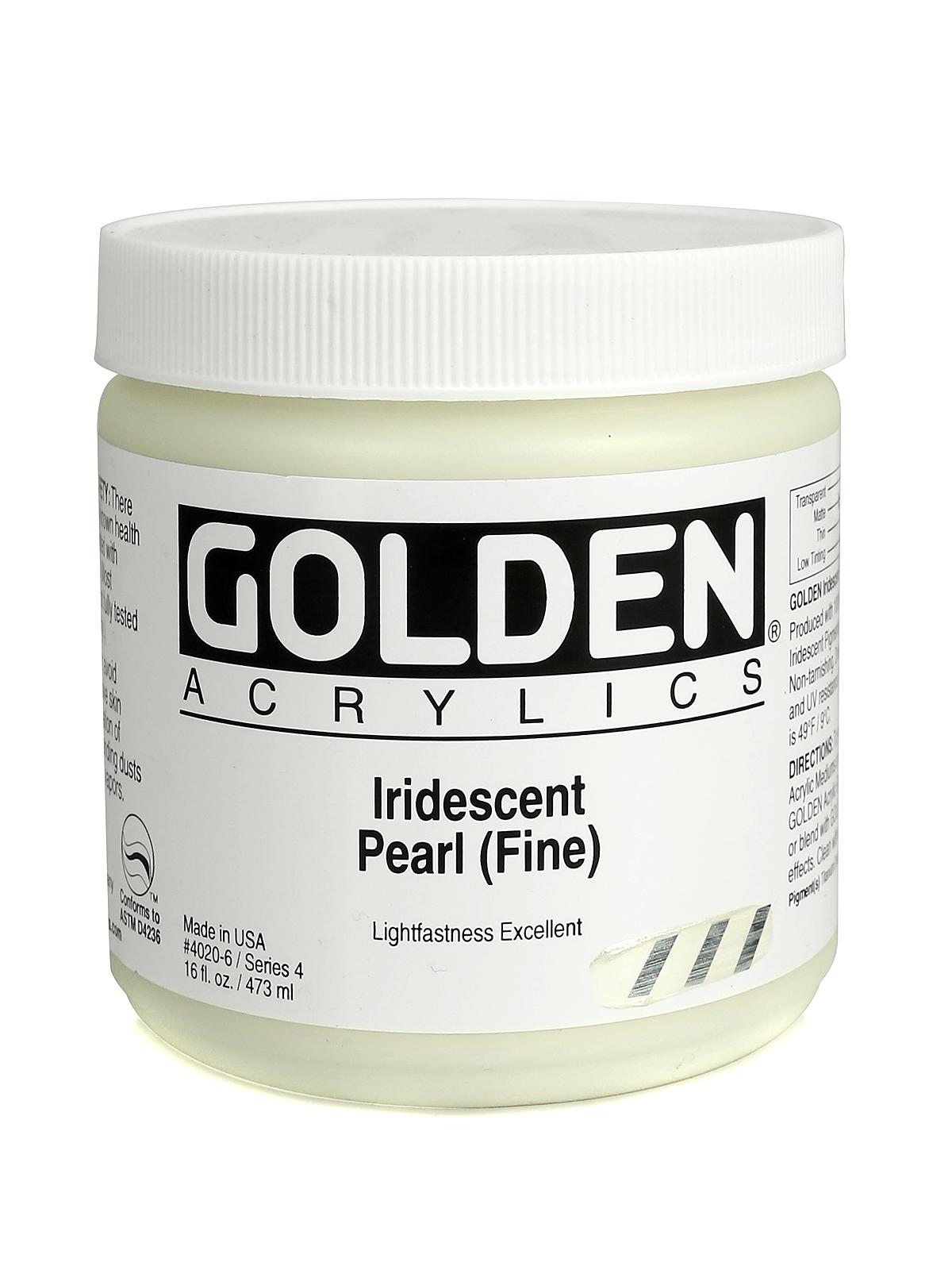 Iridescent And Interference Acrylics Iridescent Pearl Fine 16 Oz.