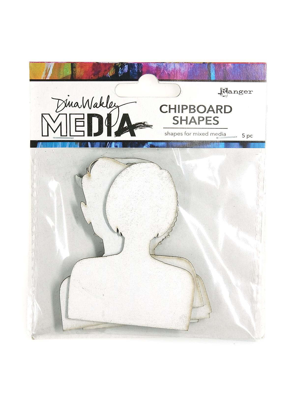 Dina Wakley Media Chipboard Shapes passport photos pack of 5