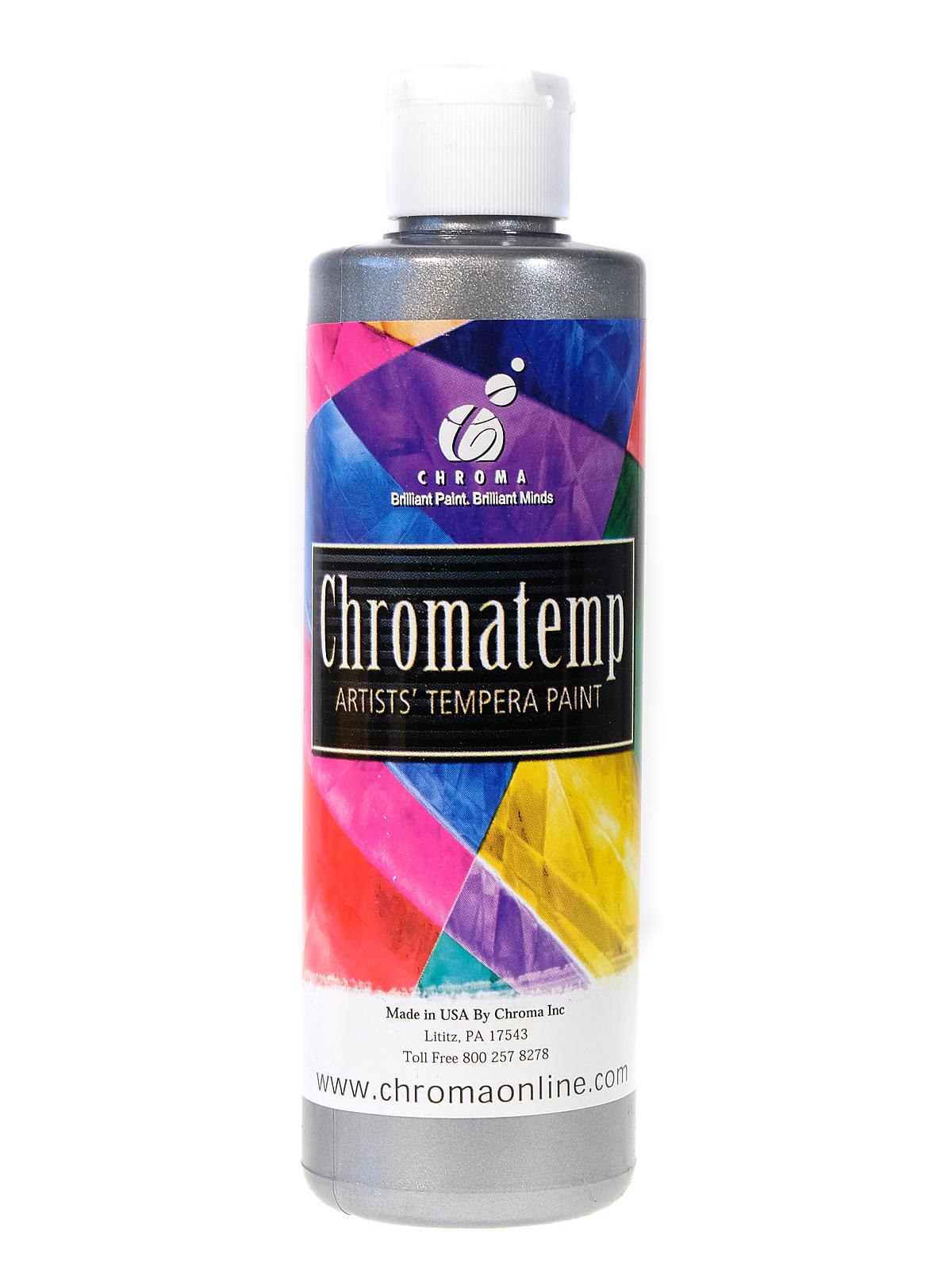 Chromatemp Artists' Tempera Paint Metallic Silver 8 Oz.