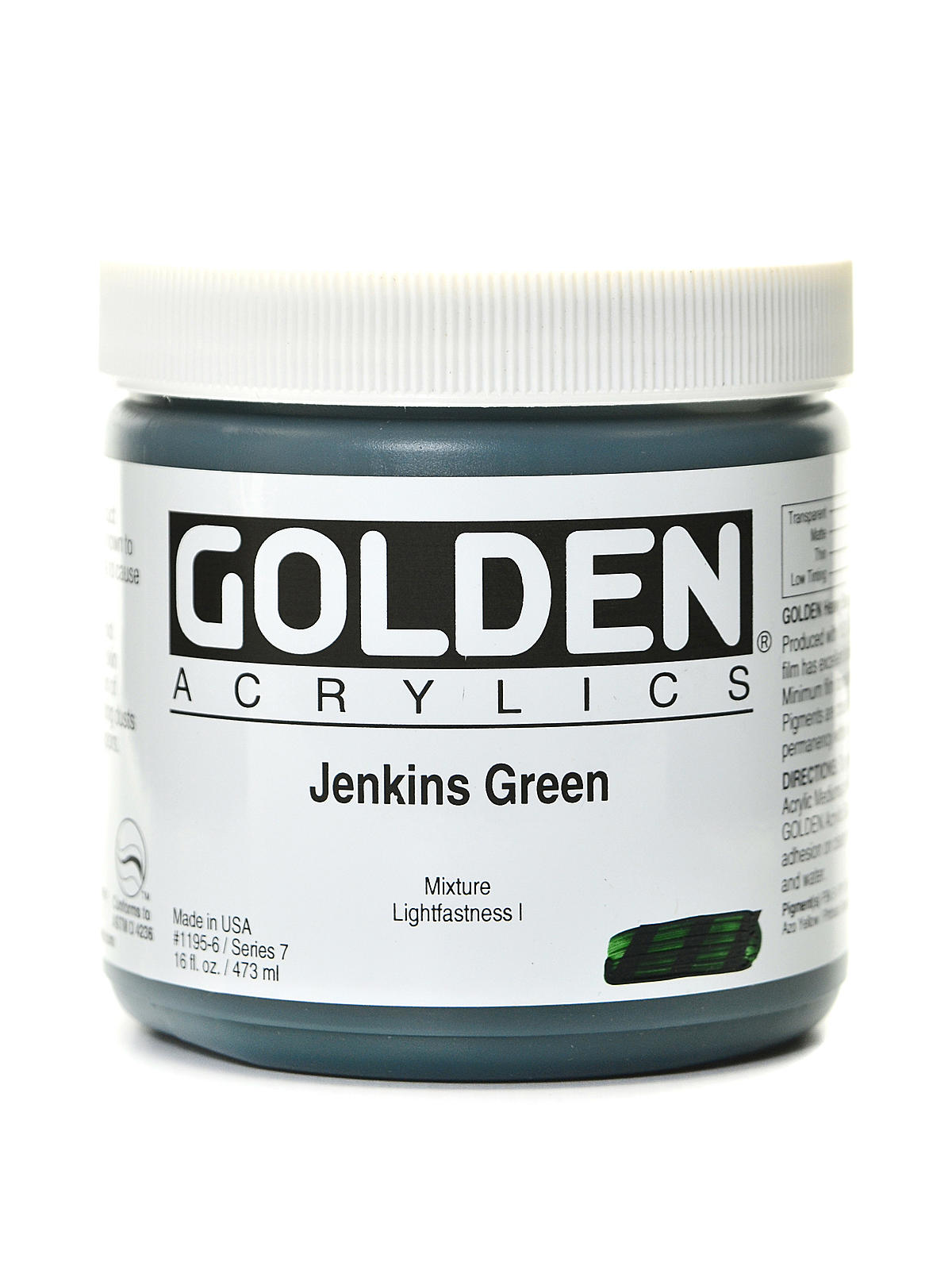Heavy Body Acrylics Jenkins green 16 oz.