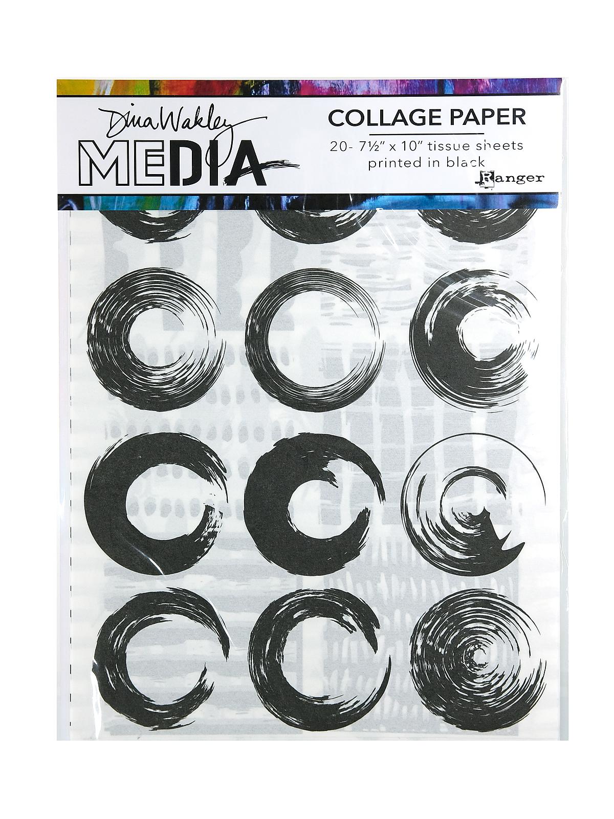 Dina Wakley Media Collage Papers elements 7 1 2 in. x 10 in. 20 sheets