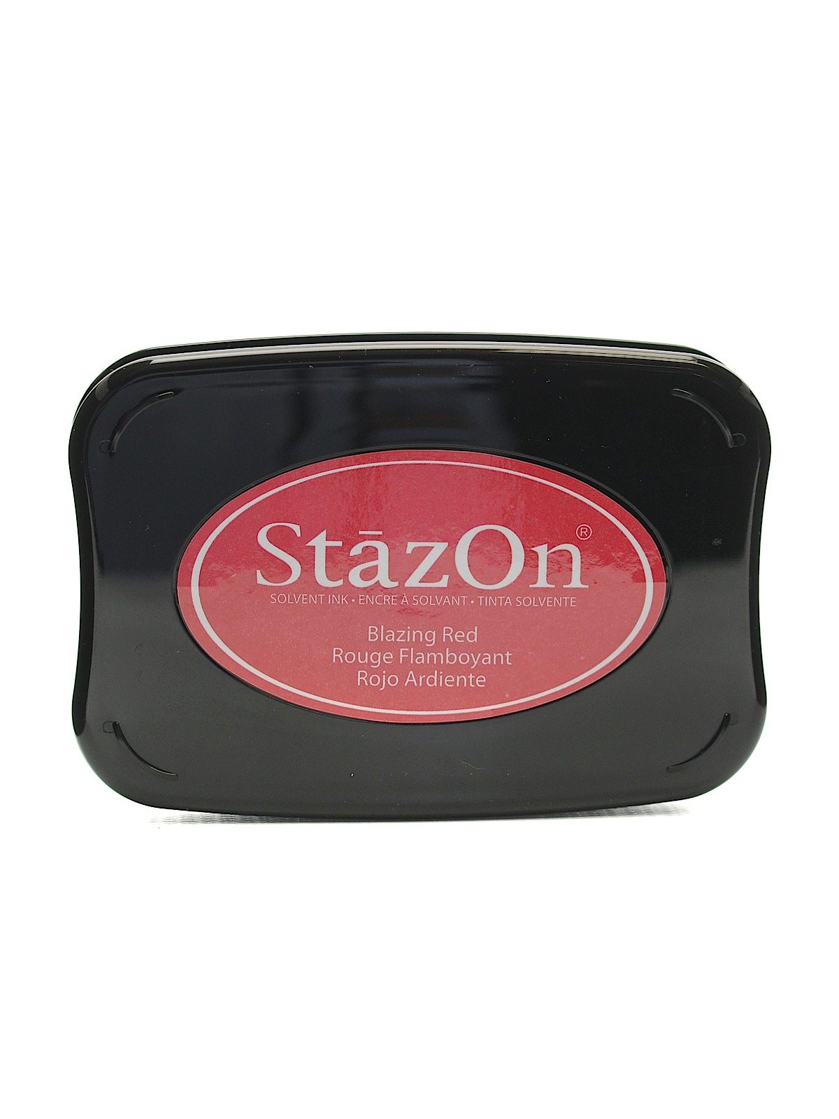 StazOn Solvent Ink blazing red 3.75 in. x 2.625 in. full-size pad