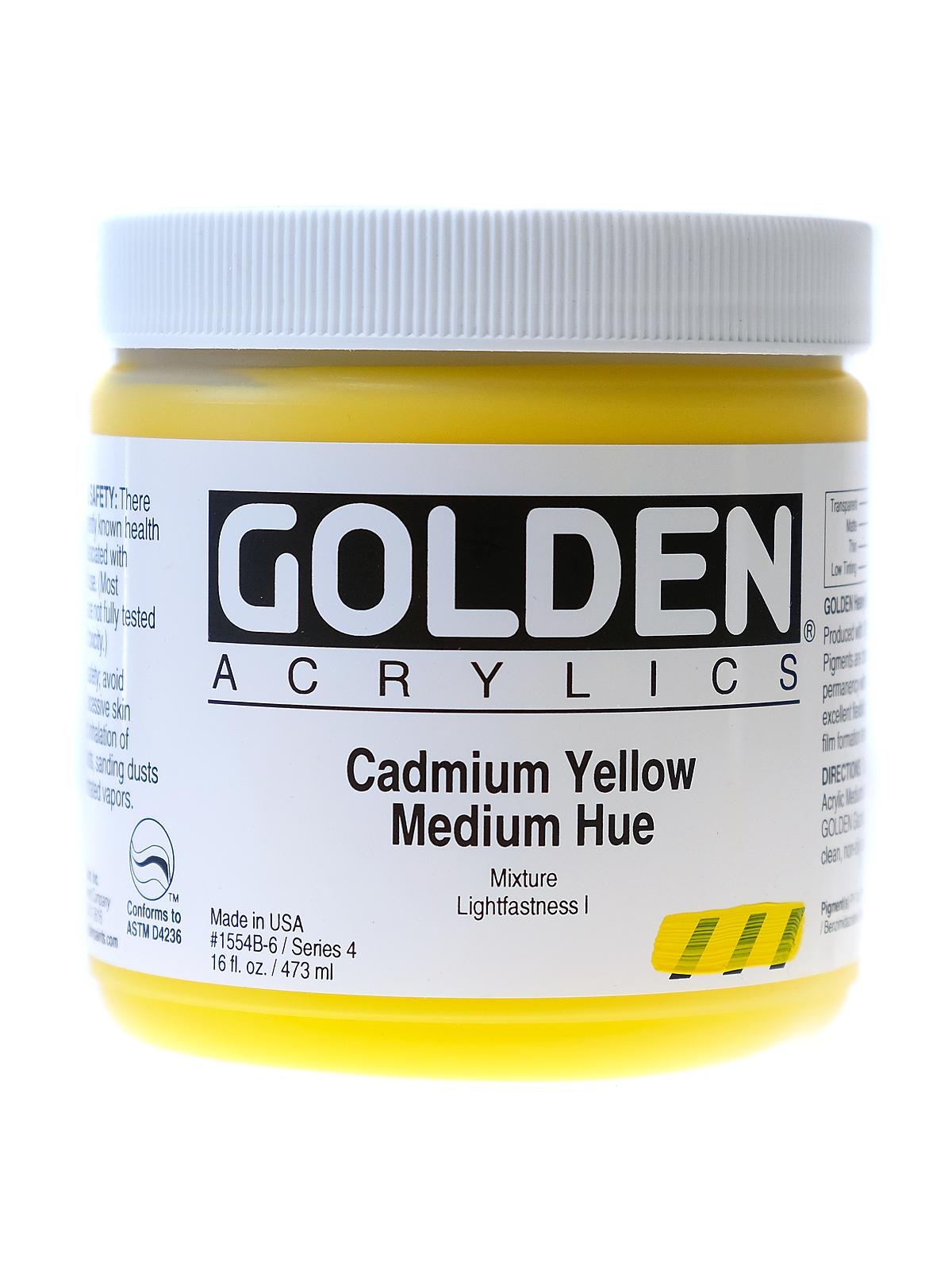 Heavy Body Acrylics cadmium yellow medium hue 16 oz.