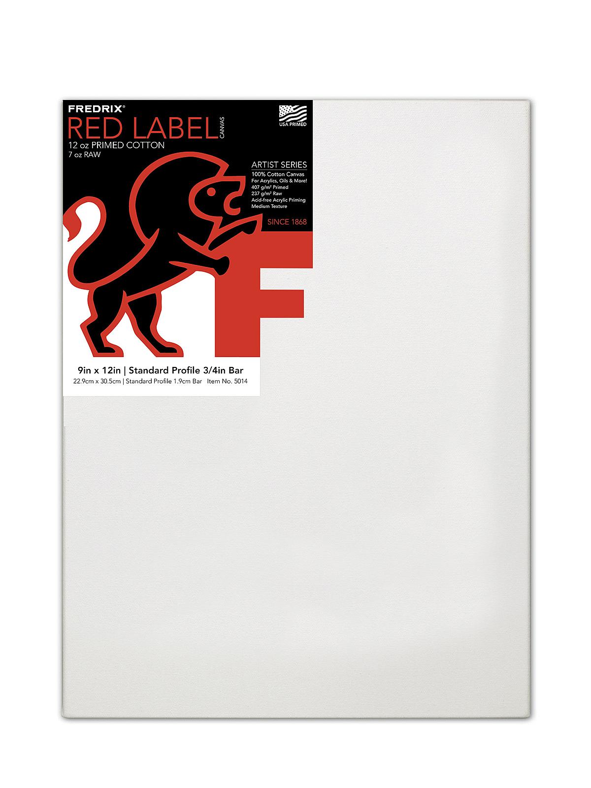 Red Label Standard Stretched Cotton Canvas 9 in. x 12 in. each