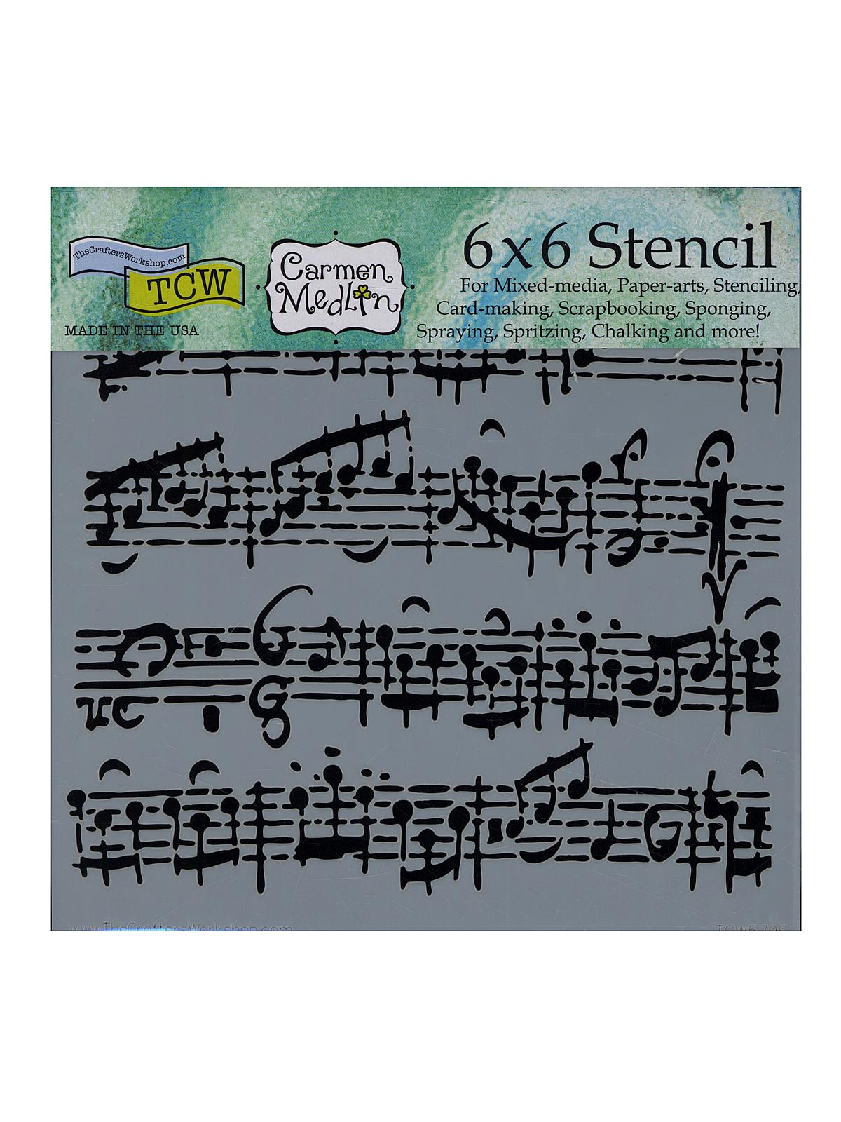 Stencils Sheet Music 6 in. x 6 in.