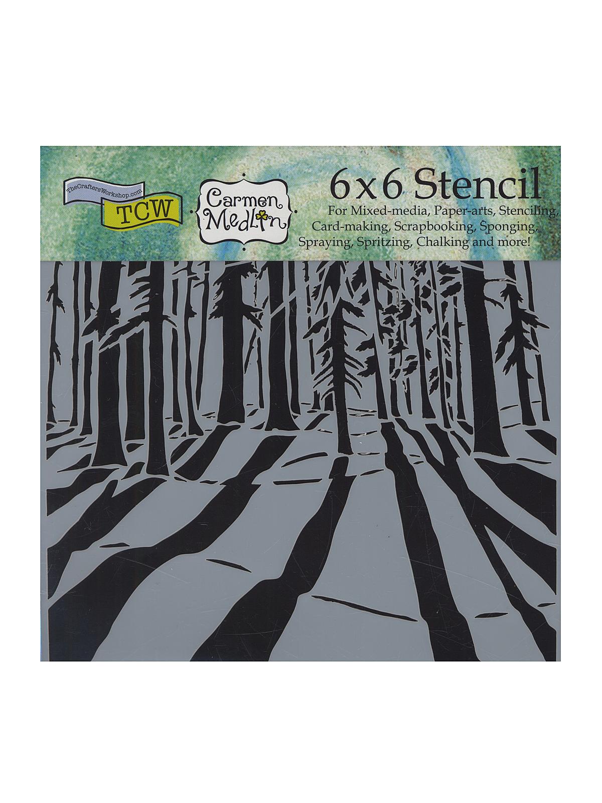 Stencils sunlit forest 6 in. x 6 in.