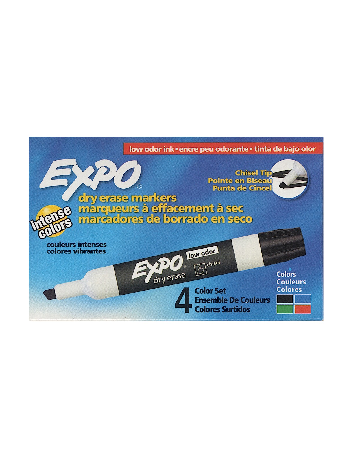 Low-Odor Dry Erase Marker Sets chisel set of 4
