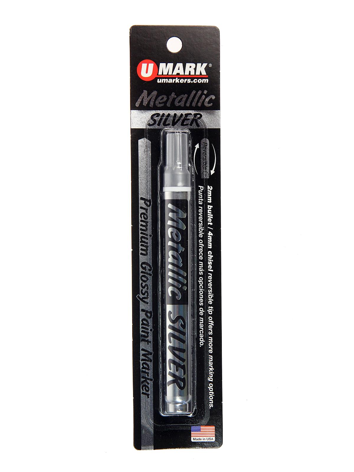 Premium Metallic Glossy Paint Markers silver card of 1