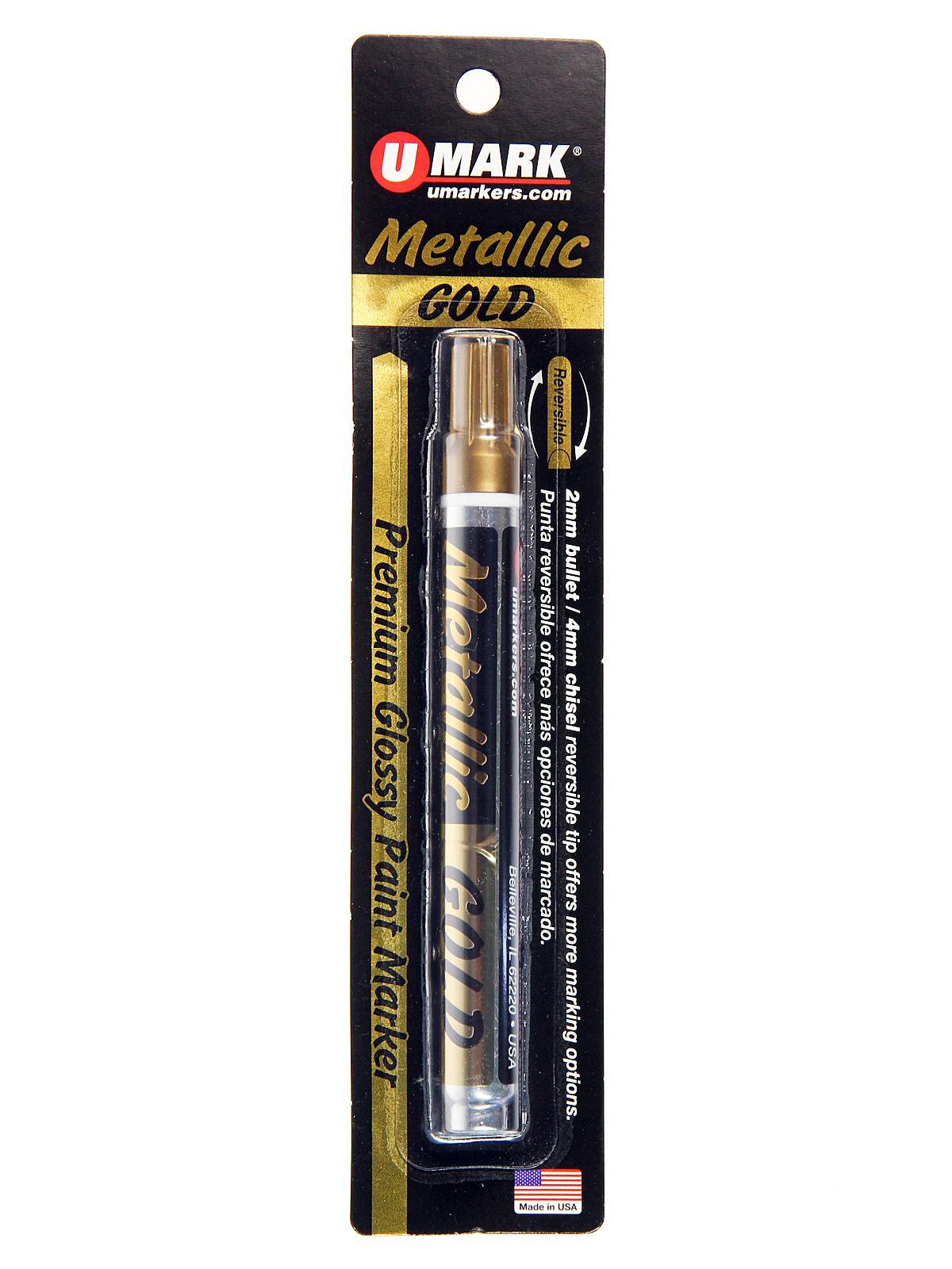 Premium Metallic Glossy Paint Markers gold card of 1