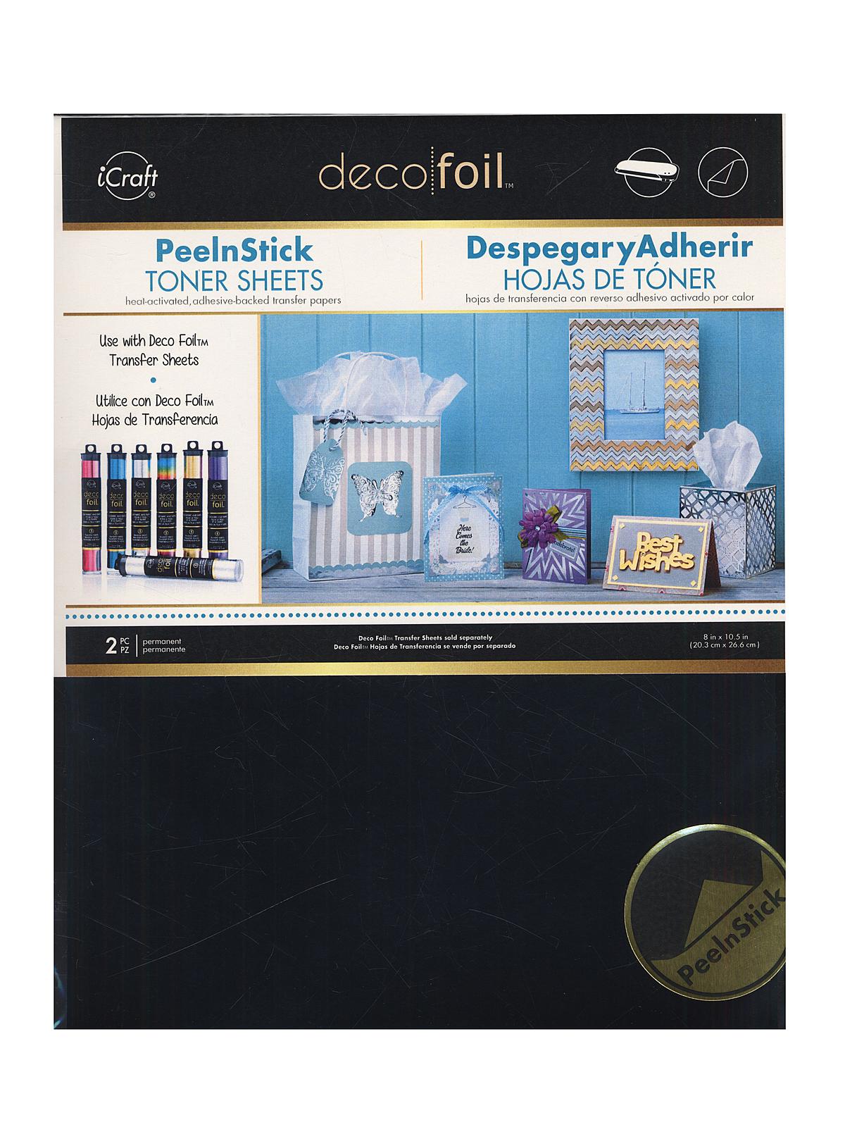 iCraft Deco Foil Toner Sheets peel n stick 8 in. x 10 1 2 in. pack of 2