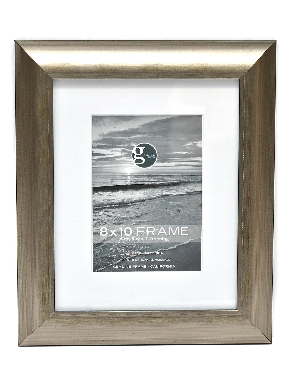 852 Smooth Arched Embossed Frame 8 In. X 10 In. Pewter 5 In. X 7 In. Opening