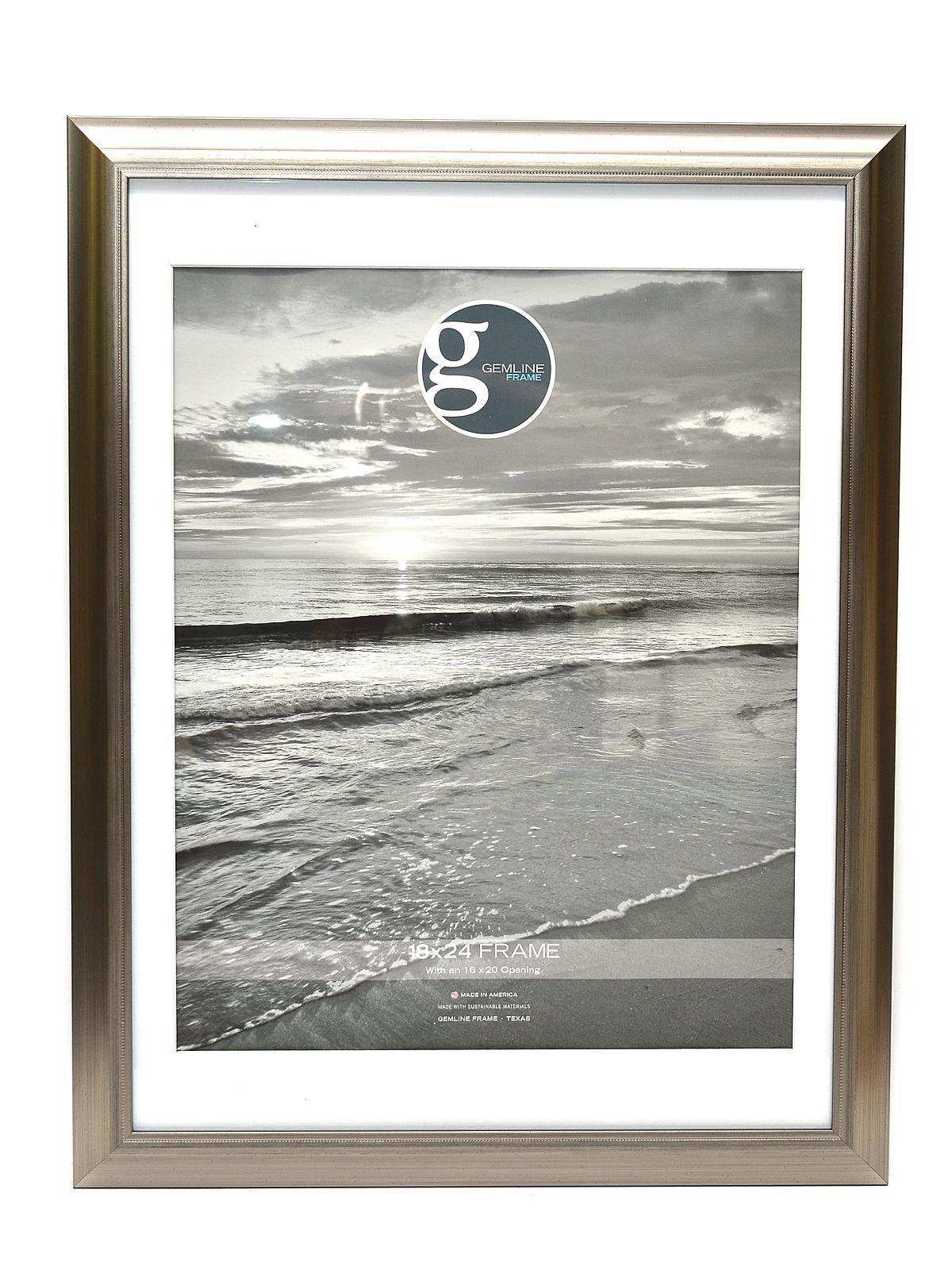 852 Smooth Arched Embossed Frame 18 In. X 24 In. Pewter 16 In. X 20 In. Opening
