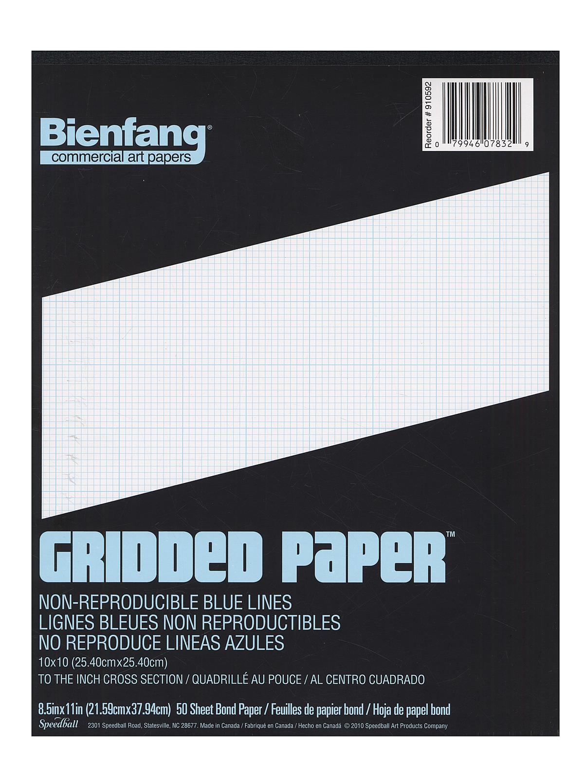 Gridded Paper 10 x 10 8 1 2 in. x 11 in. pad of 50