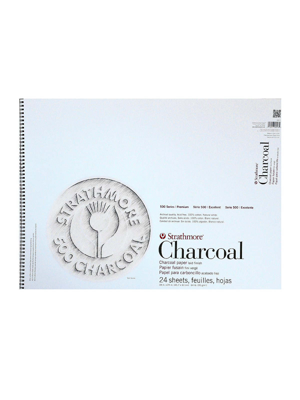 500 Series Charcoal Paper Pads white 18 in. x 24 in.