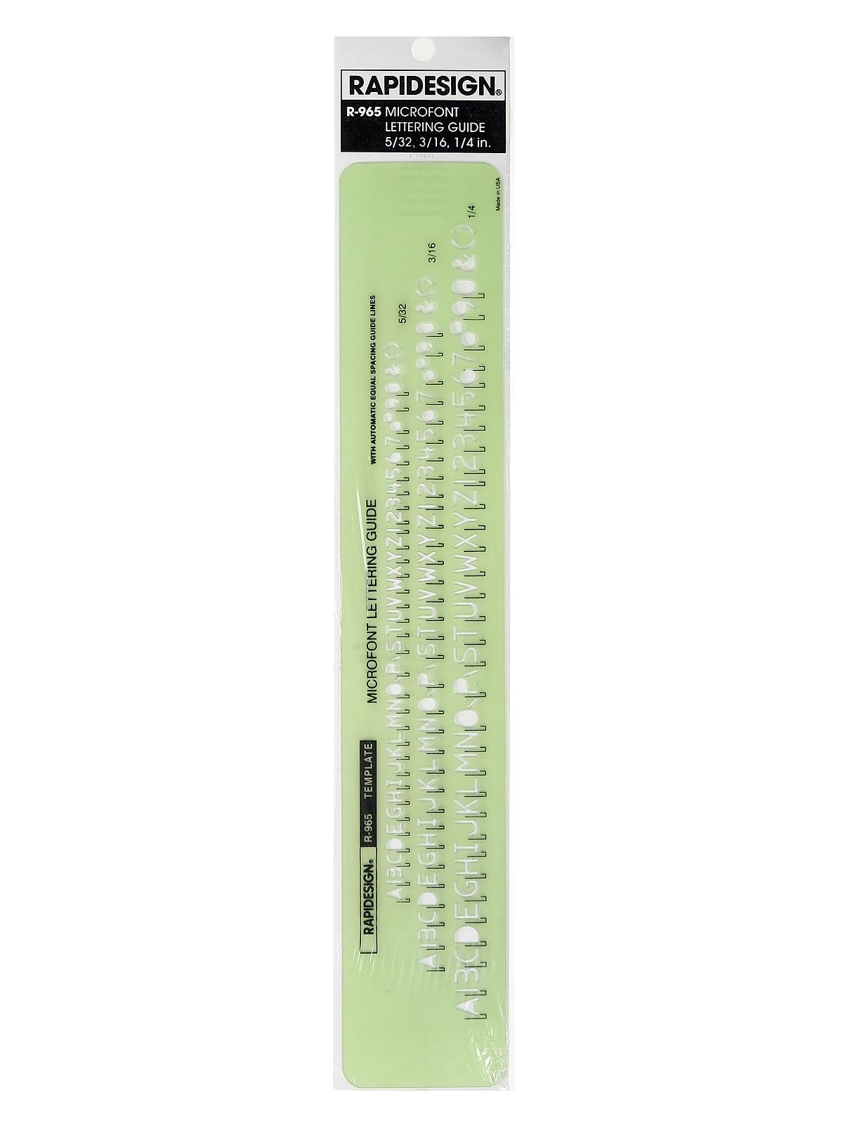 Rapidesign Lettering Guides microfont 5 32 in. , 3 16 in. , 1 4 in.