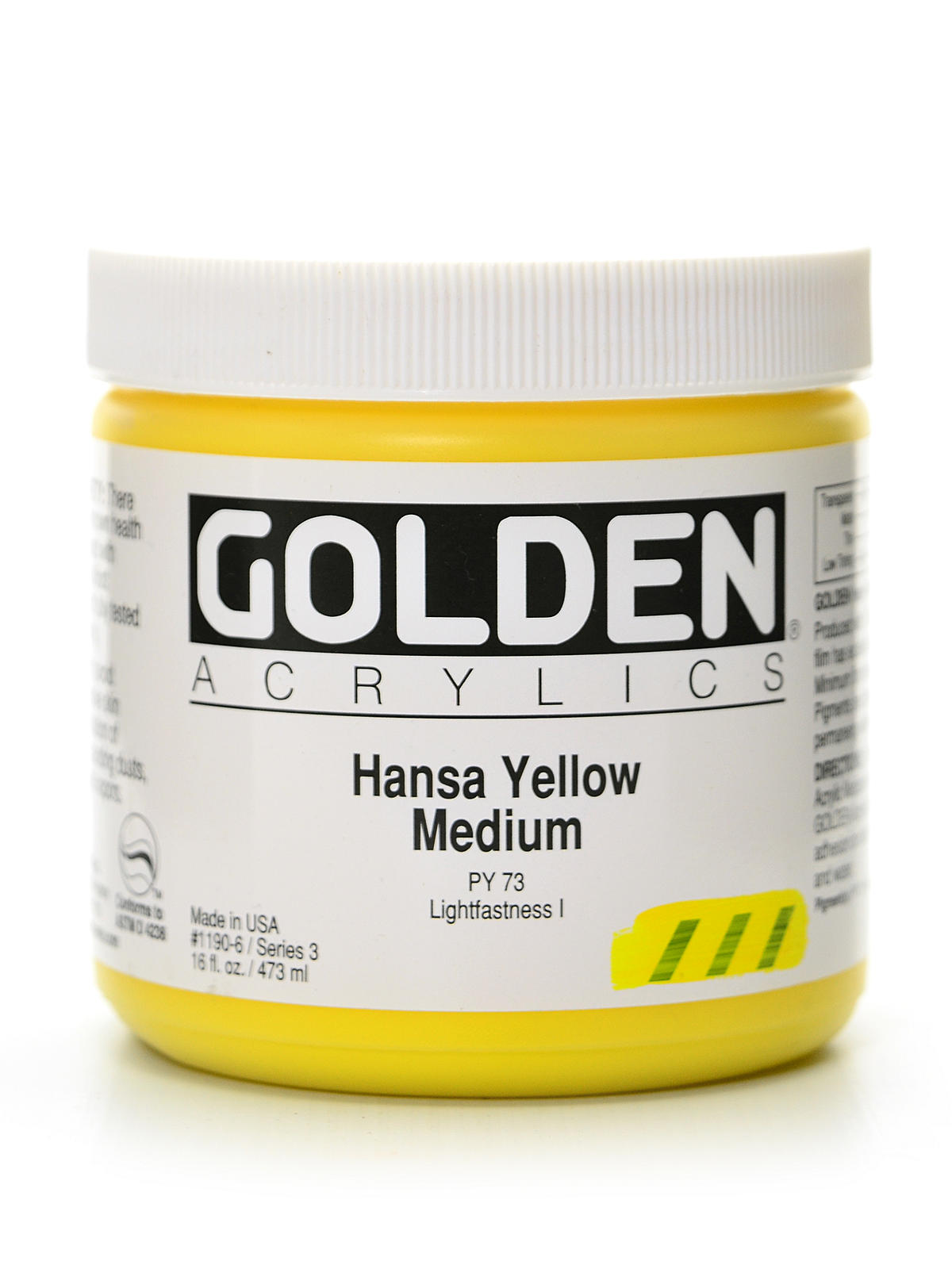 Heavy Body Acrylics Hansa Yellow Medium 16 Oz.