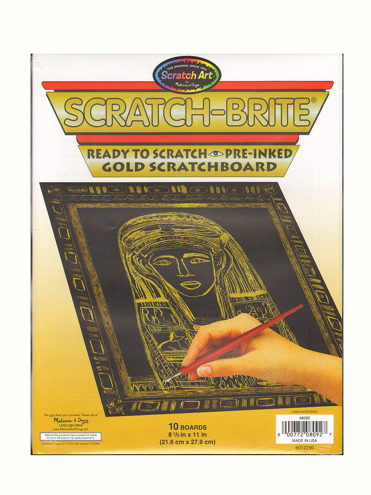 Scratch-brite Scratchboard Gold Pack Of 10