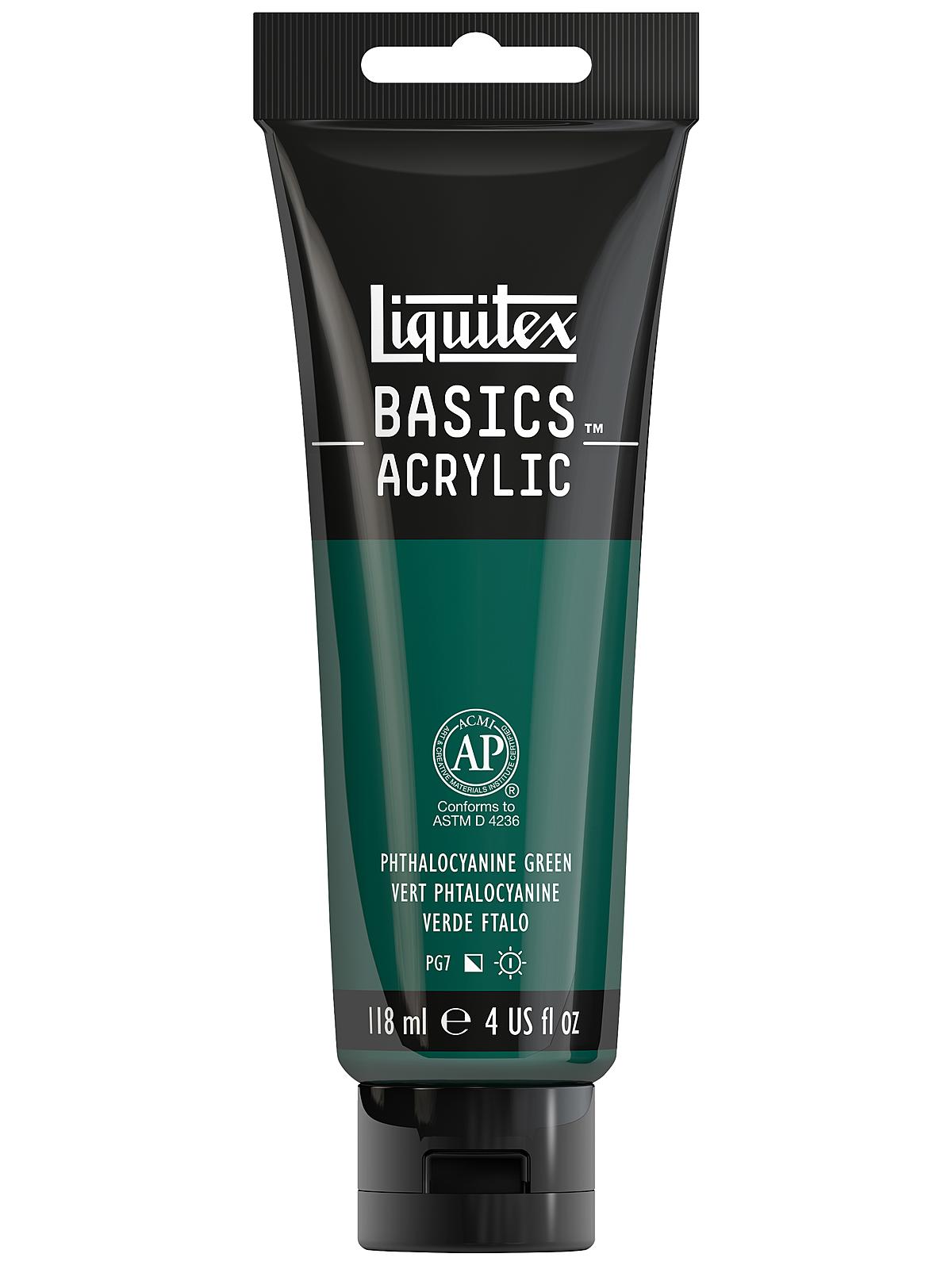 Basics Acrylics Colors phthalocyanine green 4 oz. tube