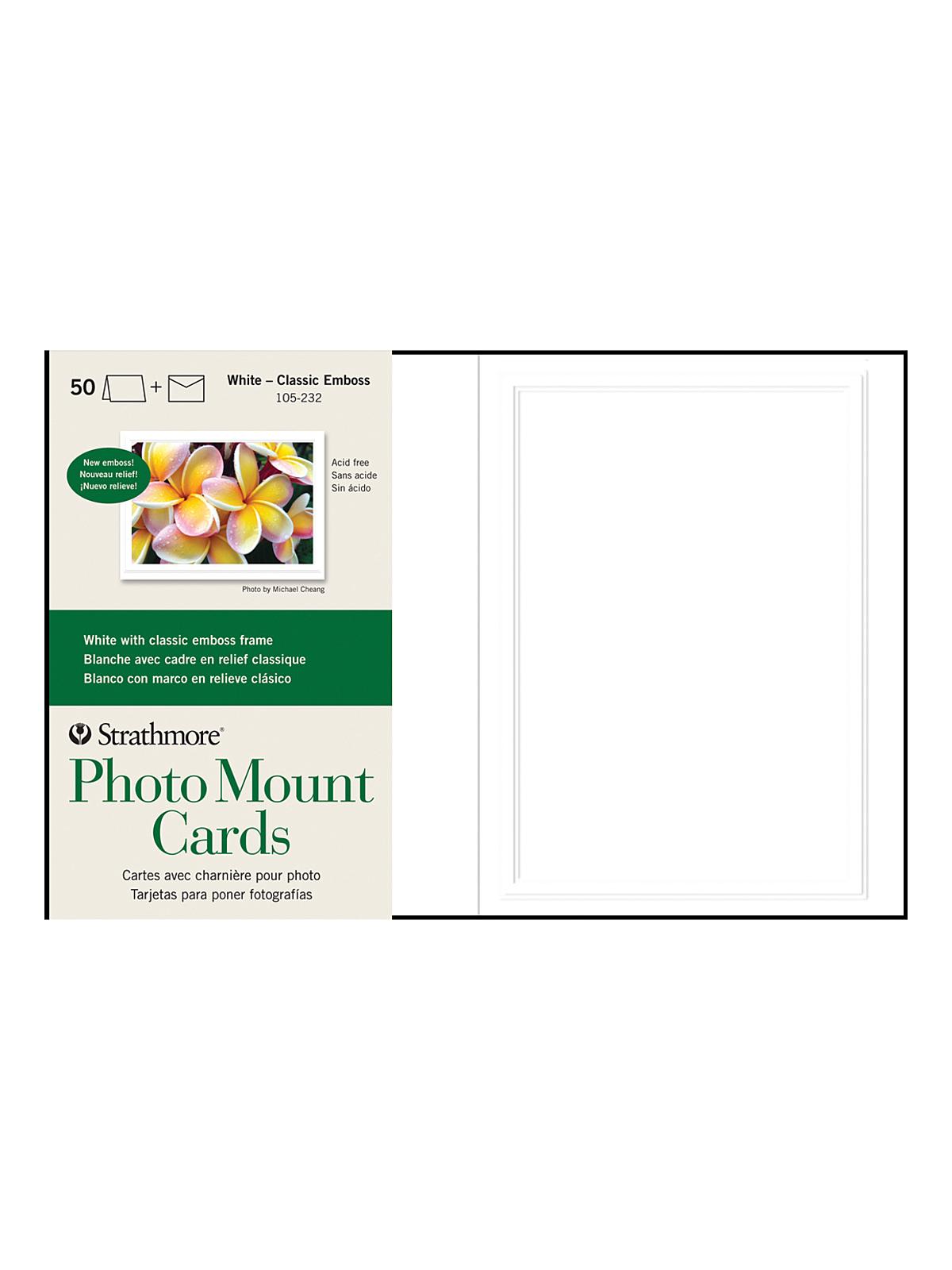 Photo Mount Greeting Cards White Pack Of 50 Full Size