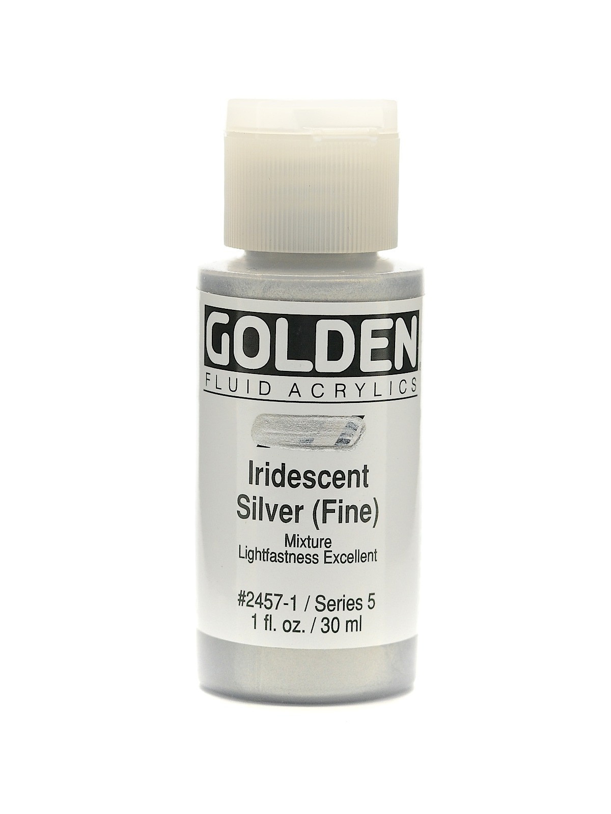 Fluid Acrylics iridescent silver fine 1 oz.