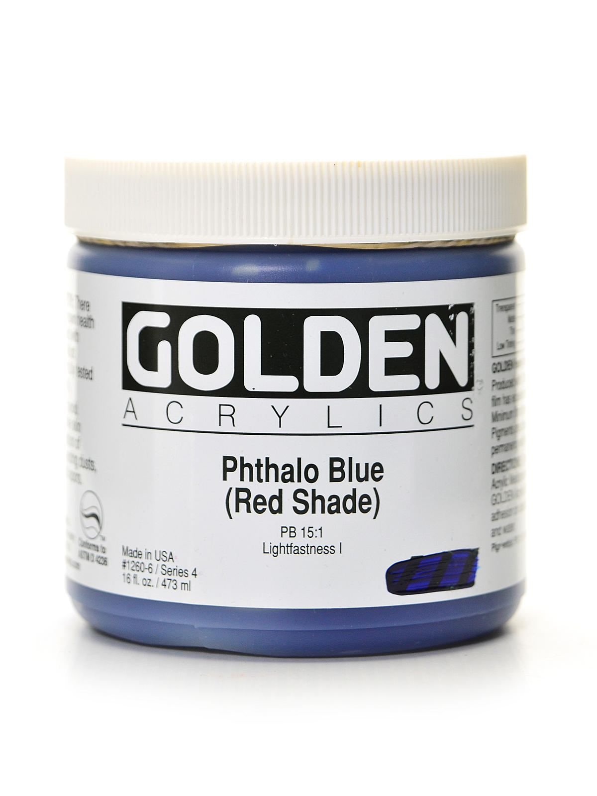 Heavy Body Acrylics phthalo blue red shade 16 oz.