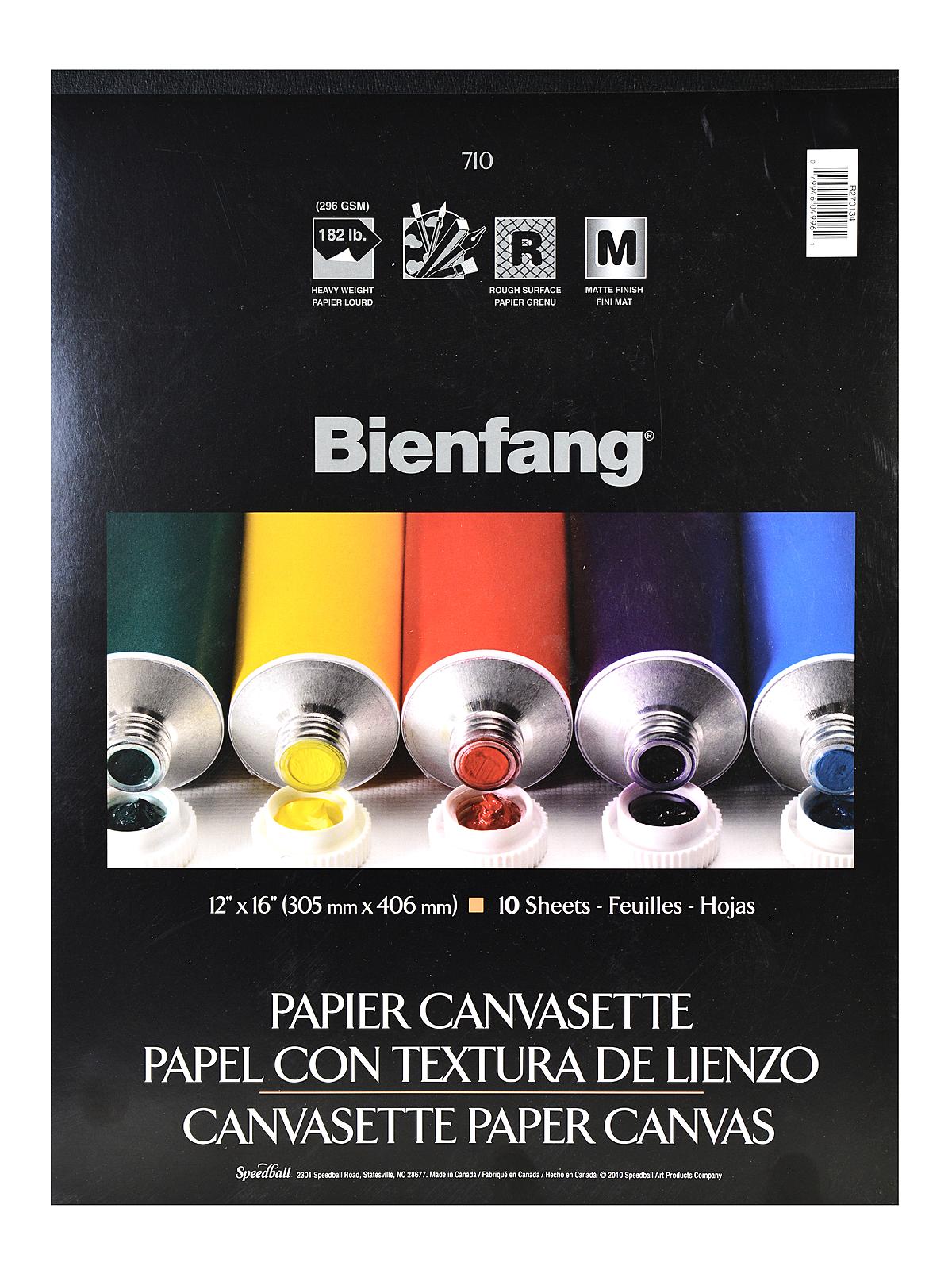 Canvasette Paper Canvas 12 In. X 16 In. Pad Of 10 Sheets