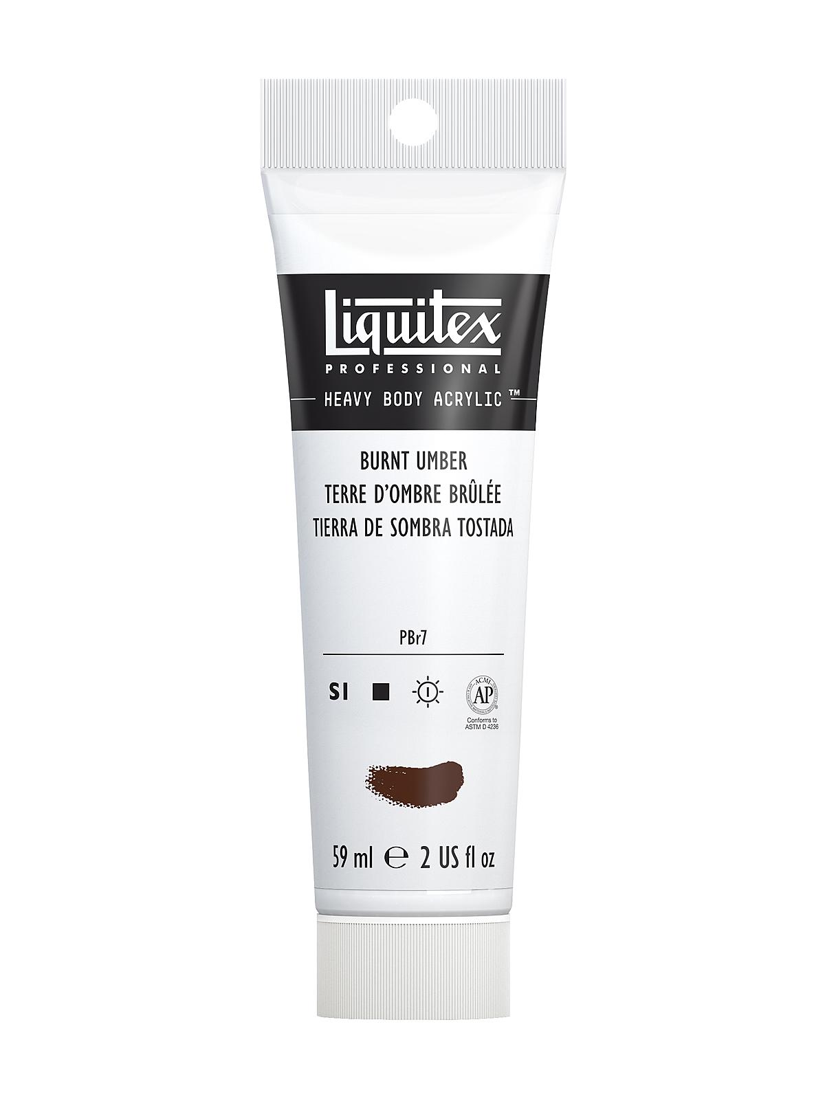 Heavy Body Professional Artist Acrylic Colors burnt umber 2 oz.