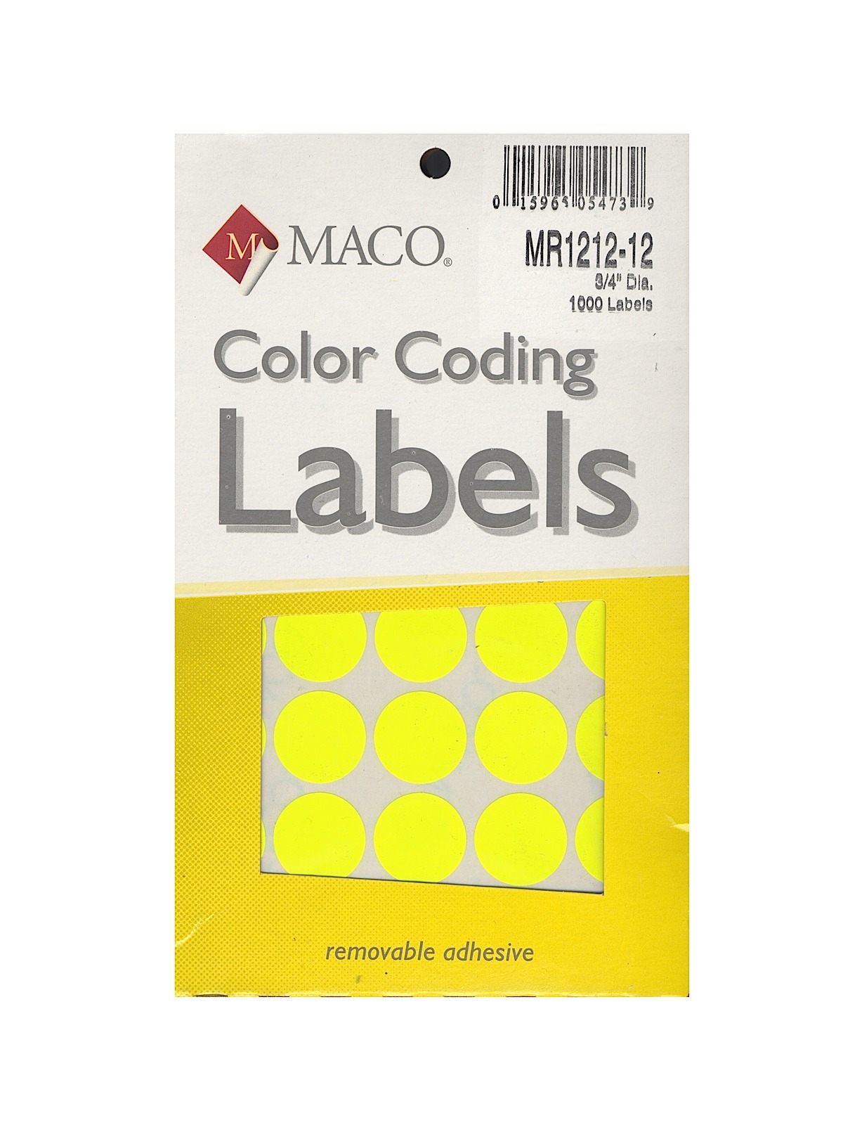 Color Coding Labels 3 4 in. round yellow glow pack of 1000