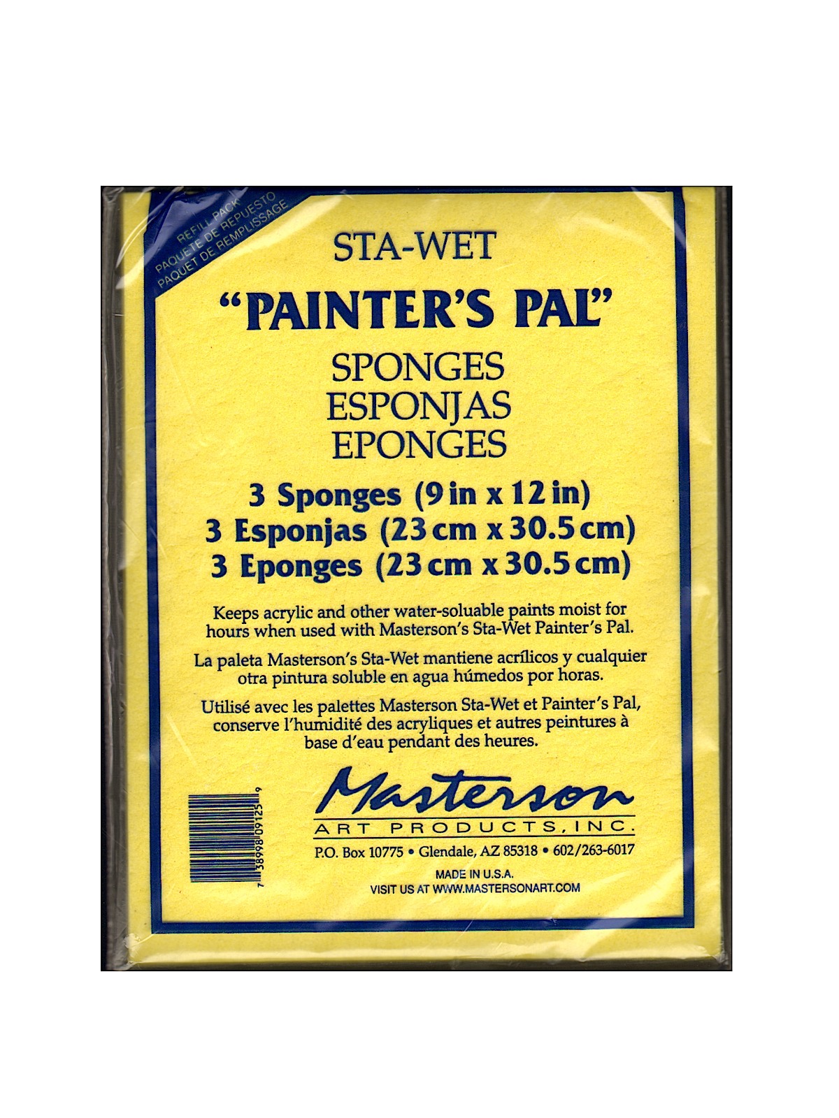 Sta-Wet Painters Pal Palette Painters Pal Sponge Refills Pack Of 3 9 In. X 12 In.