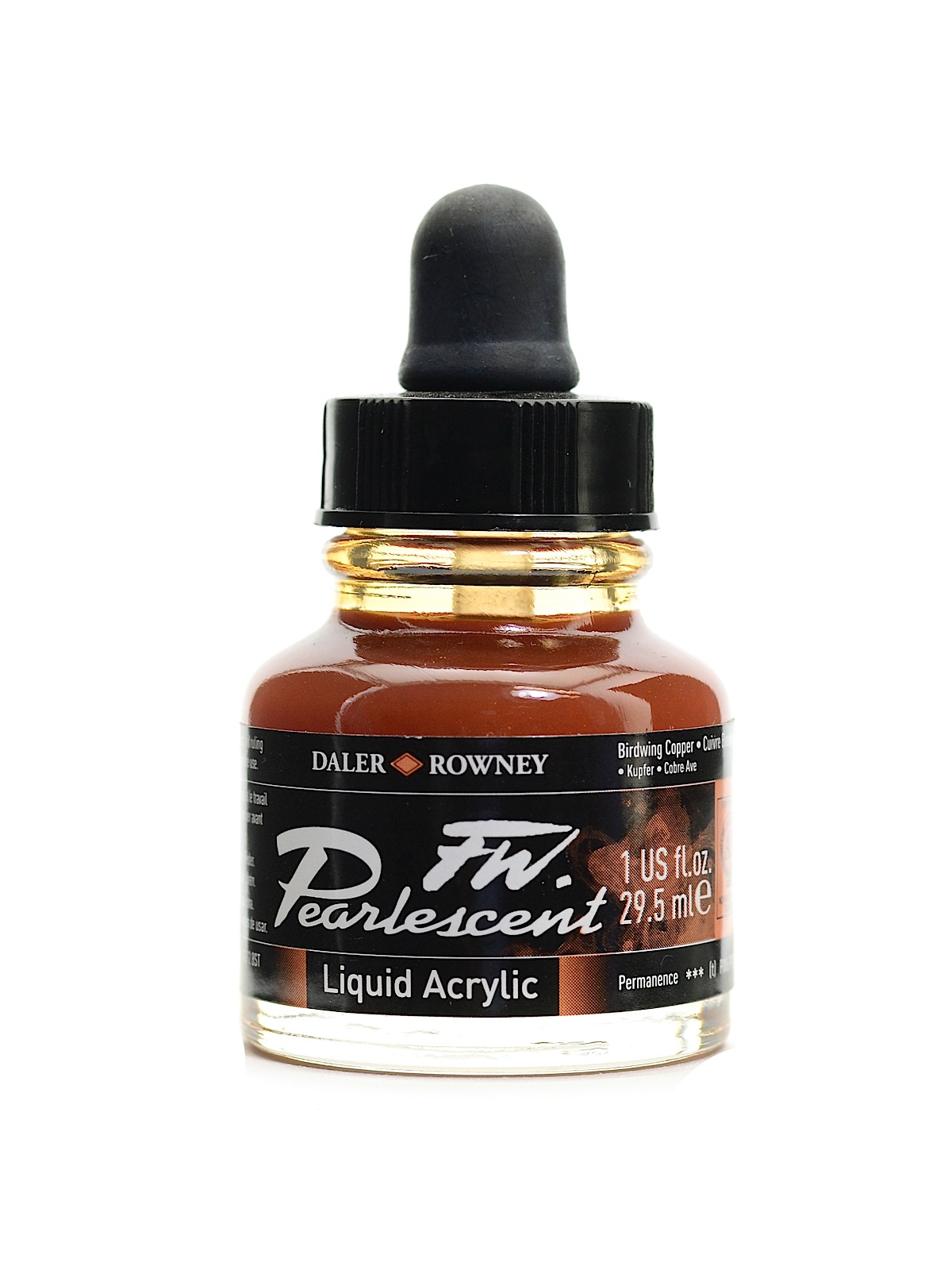 FW Pearlescent and Shimmering Liquid Acrylic birdwing copper 1 oz.