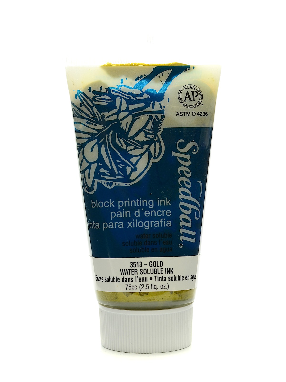 Block Printing Water Soluble Ink gold 2.5 oz.