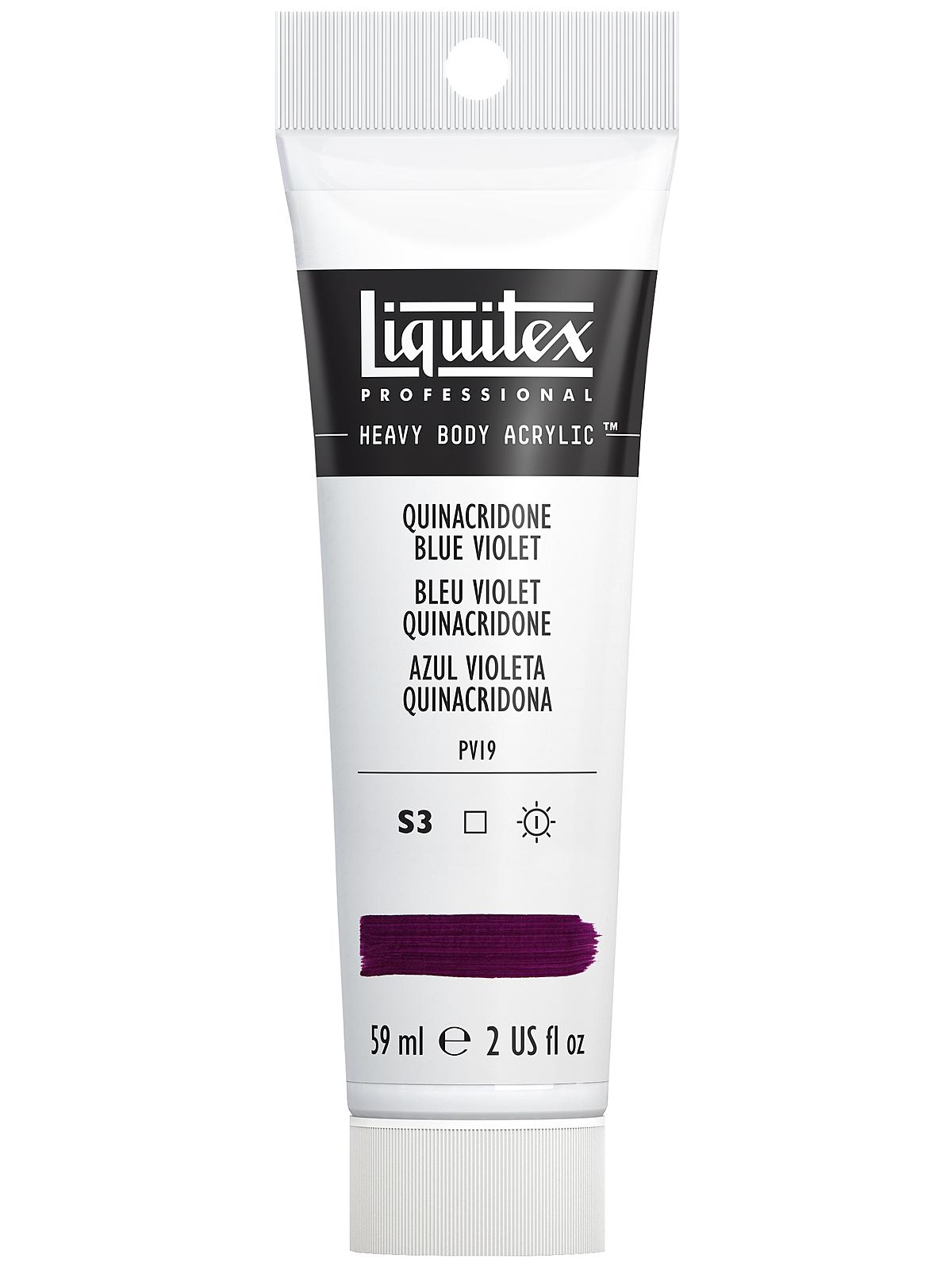 Heavy Body Professional Artist Acrylic Colors quinacridone blue violet 2 oz.