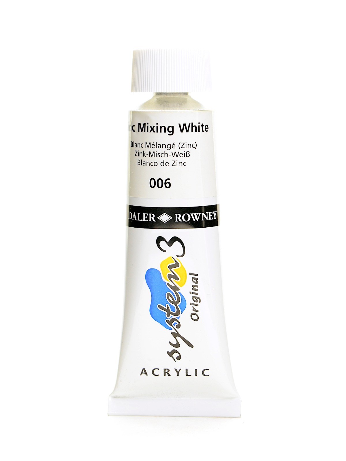 System 3 Acrylic Colour Zinc Mixing White 75 Ml