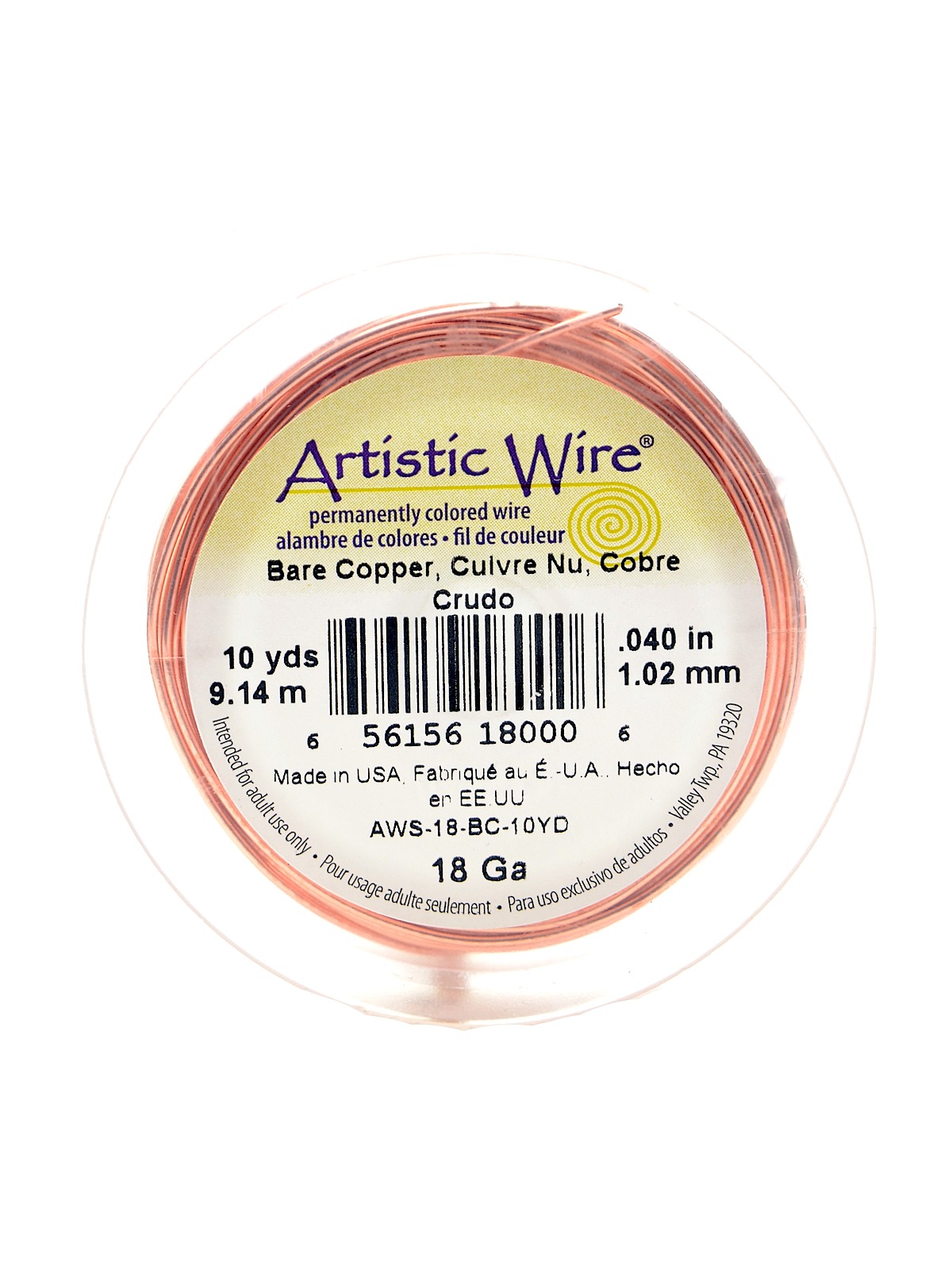 Spools 10 yd. bare copper 18 gauge