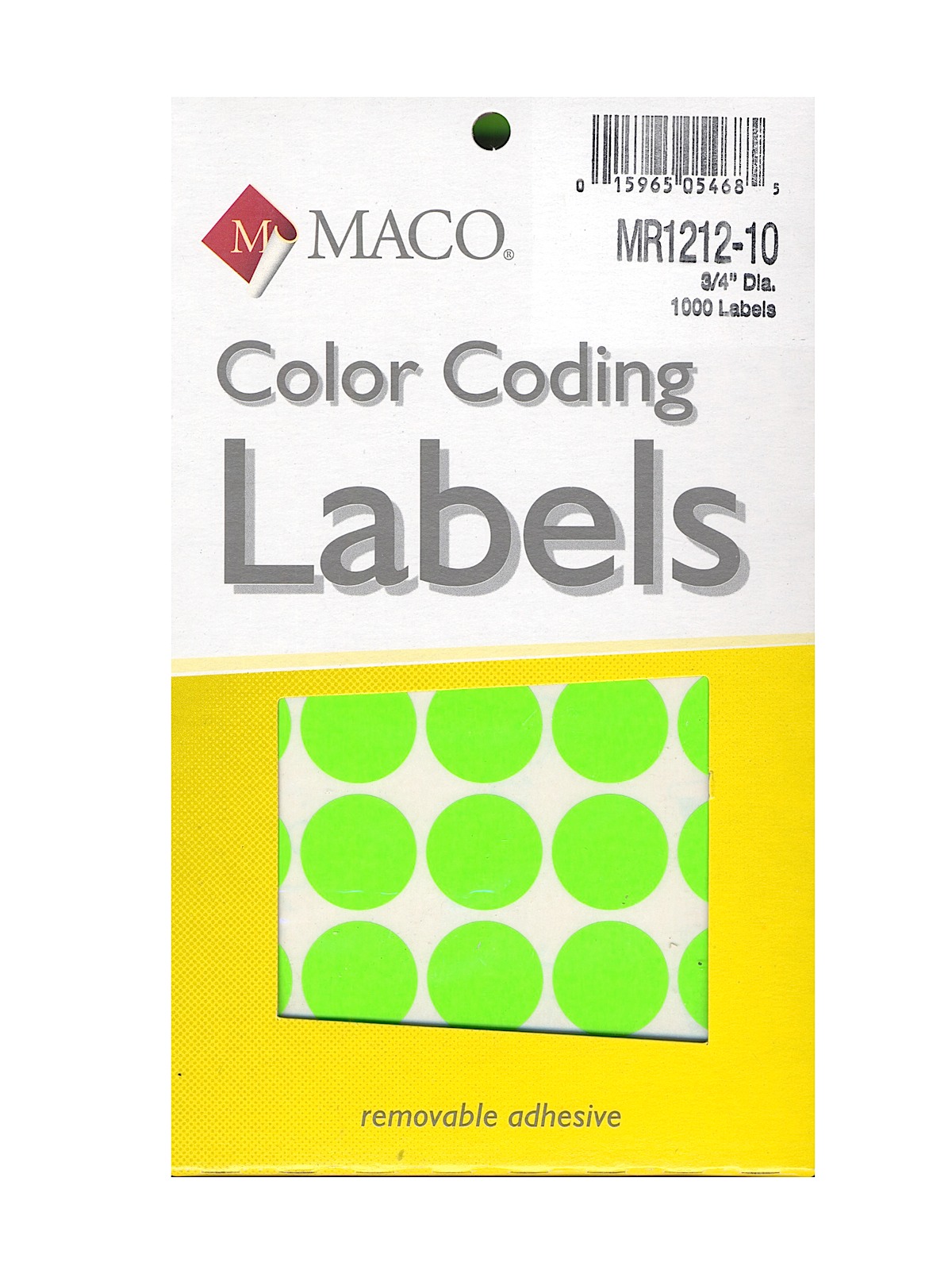 Color Coding Labels 3 4 in. round green glow pack of 1000