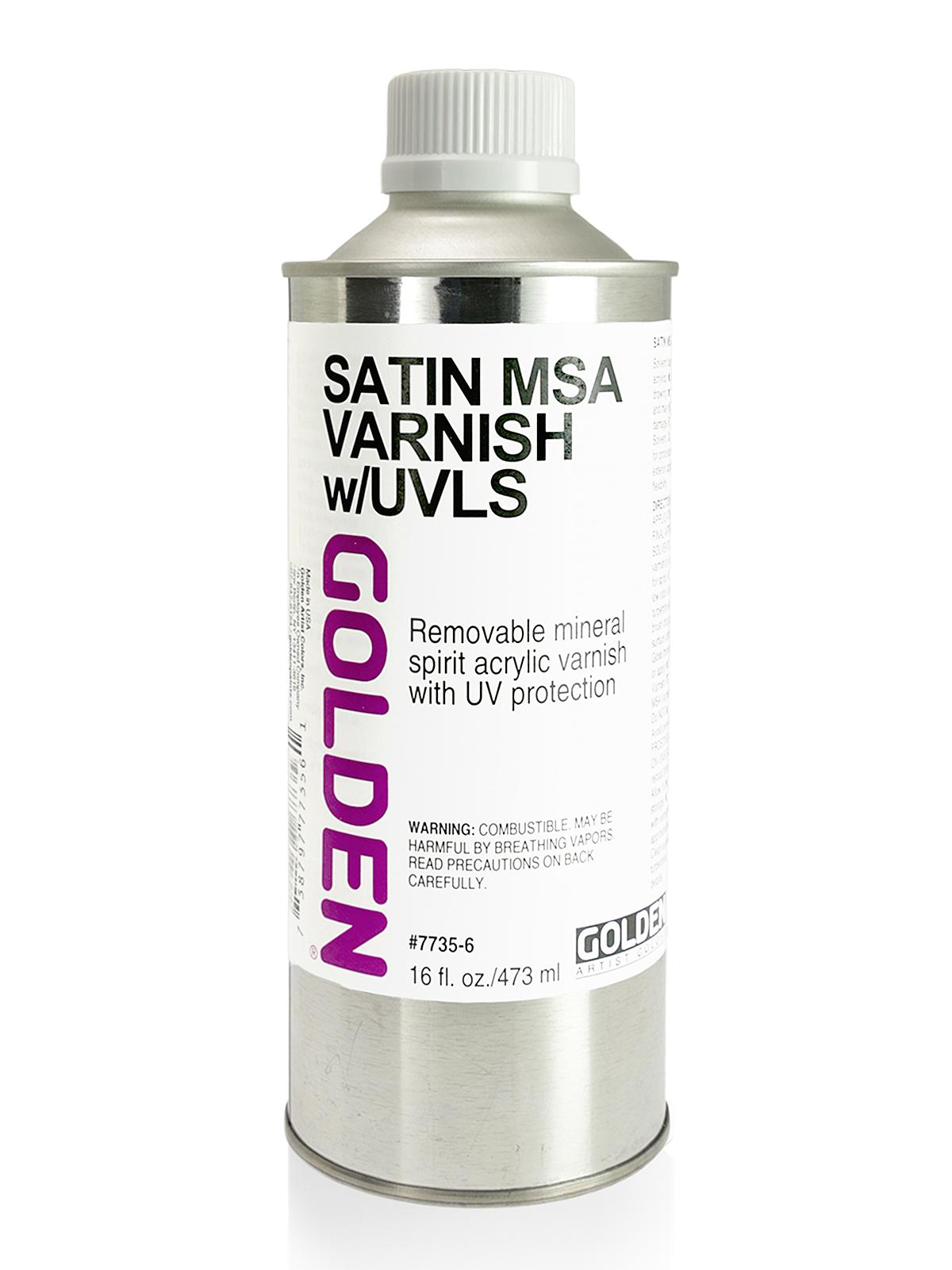 MSA (Mineral Spirit Acrylic) Varnish with UVLS satin 16 oz.