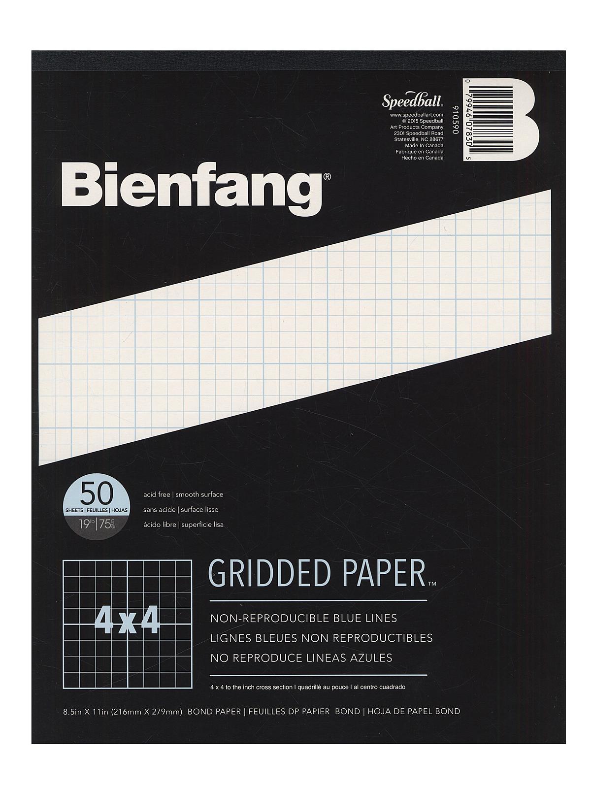Gridded Paper 4 x 4 8 1 2 in. x 11 in. pad of 50