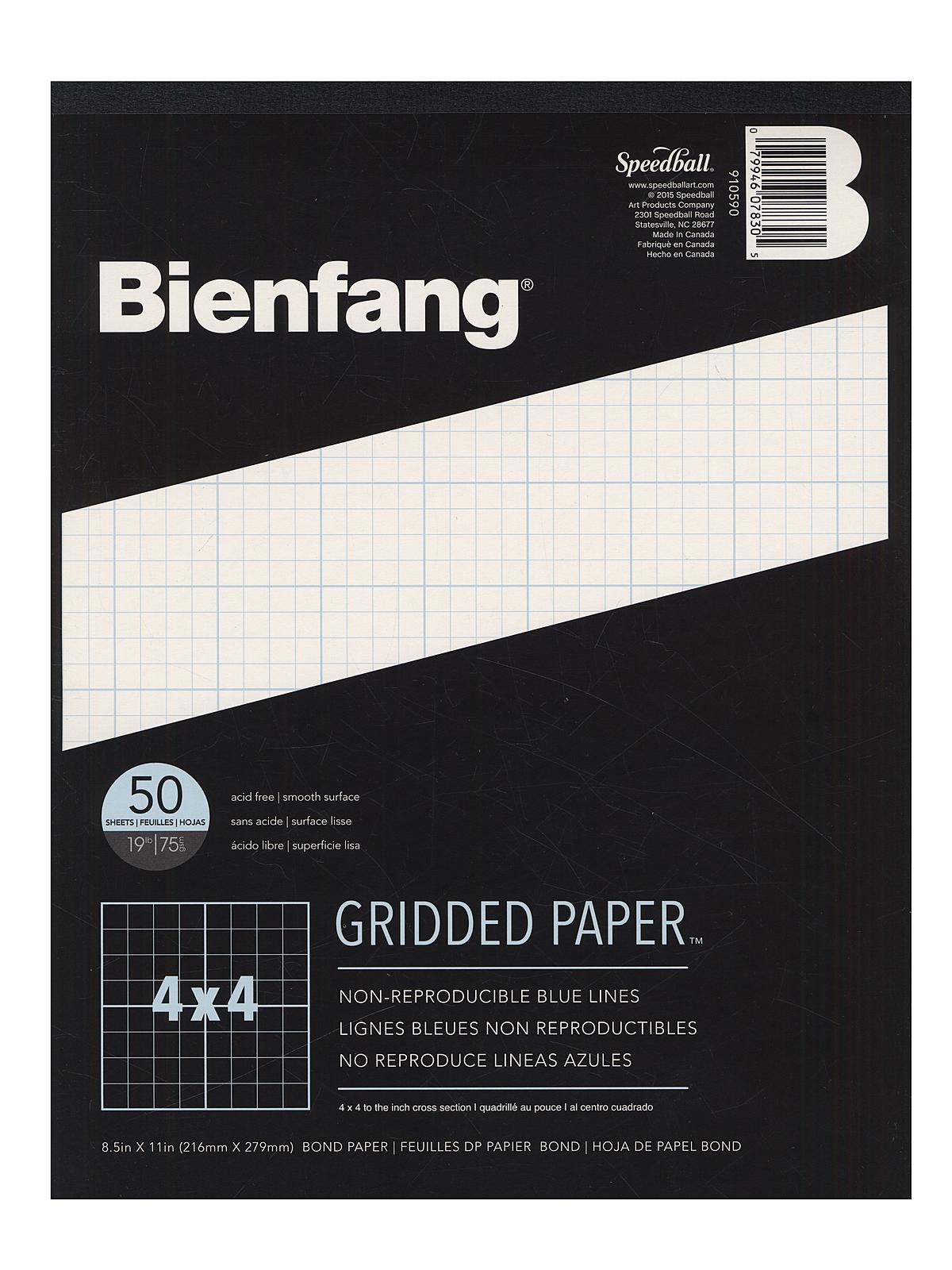 Gridded Paper 4 X 4 8 1 2 In. X 11 In. Pad Of 50