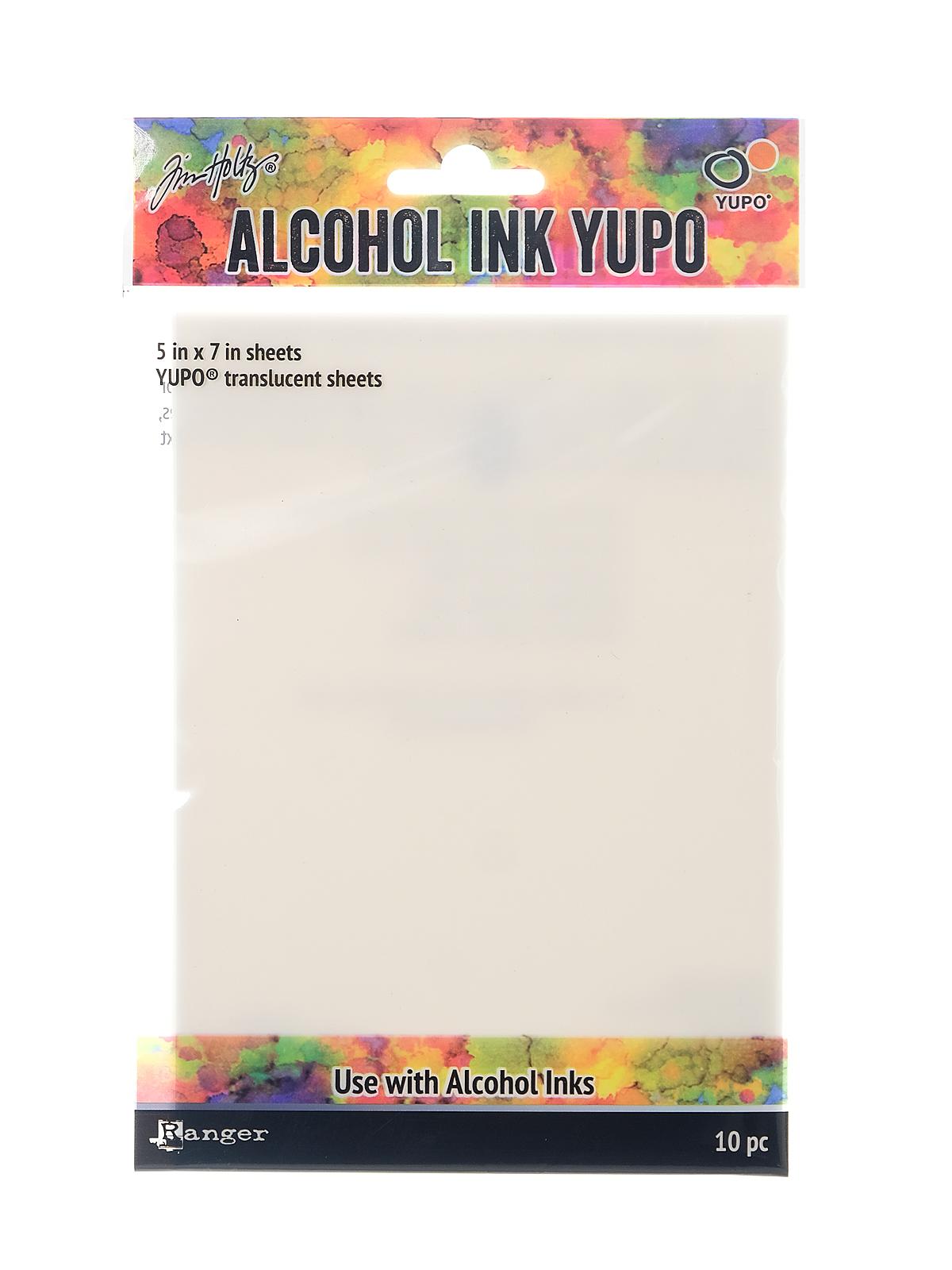 Tim Holtz Alcohol Ink Yupo Paper 5 in. x 7 in., 104 lb. pack of 10 translucent