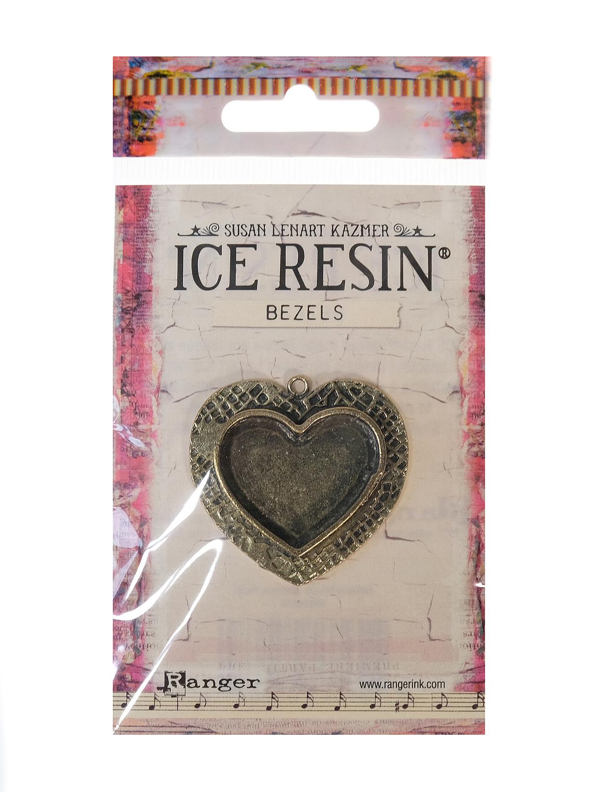 ICE Resin Milan Bezels heart, medium antique bronze