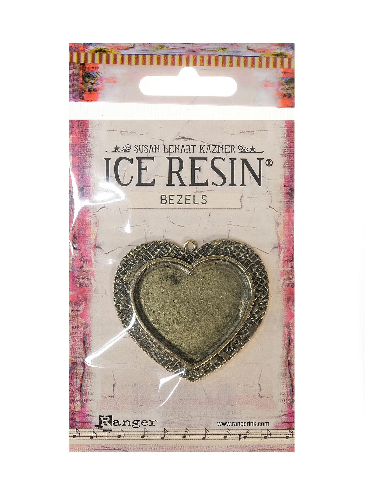 ICE Resin Milan Bezels heart, large antique bronze