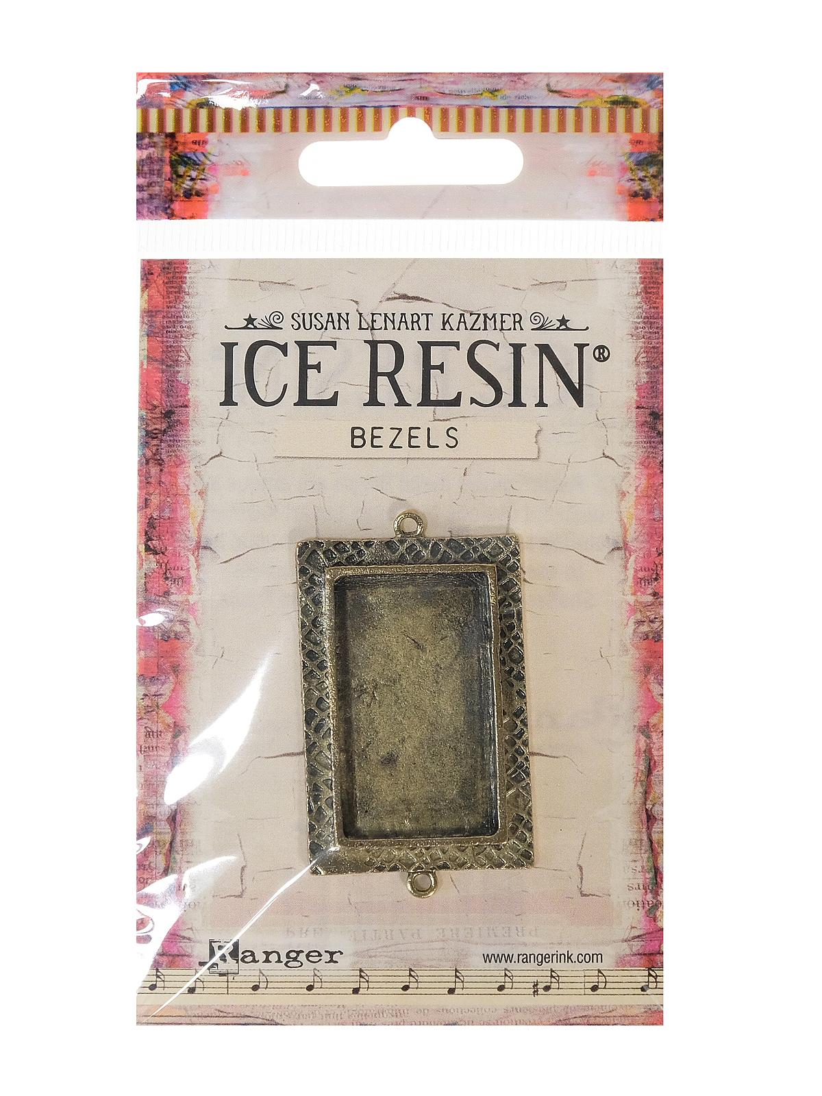 ICE Resin Milan Bezels rectangle, medium antique bronze