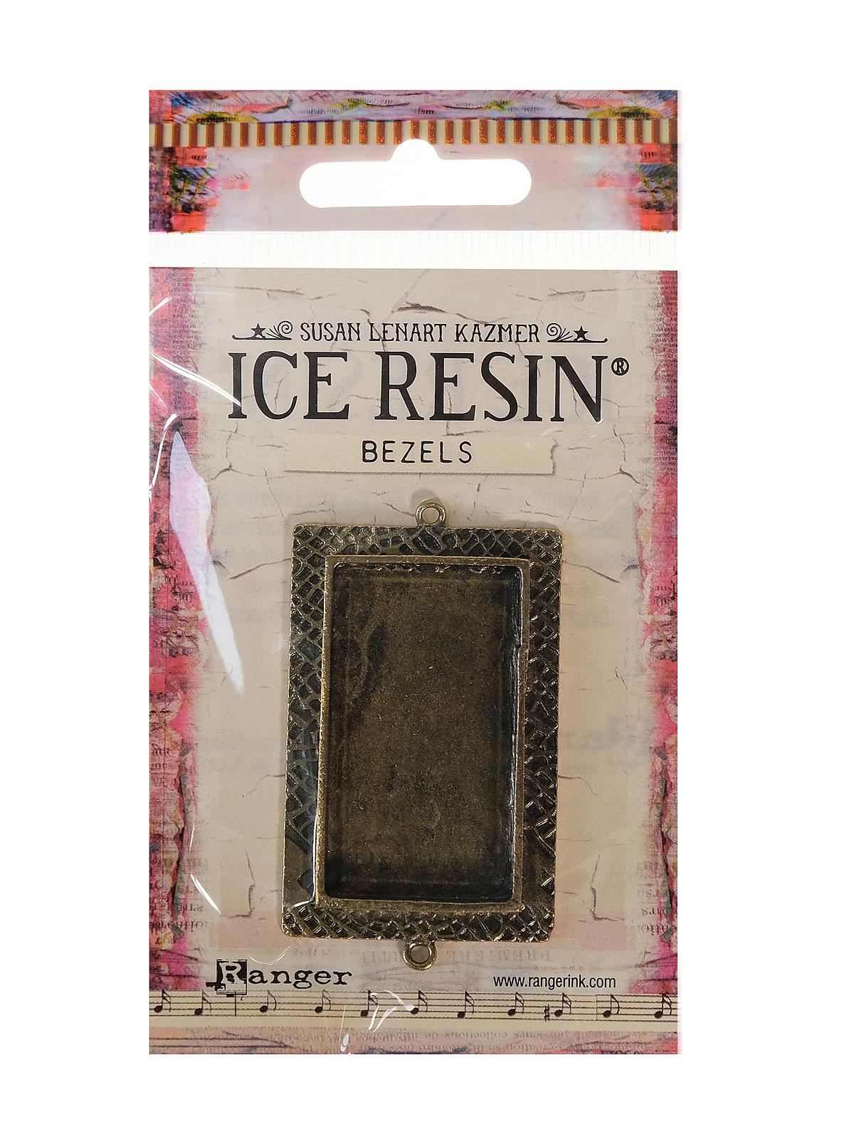 ICE Resin Milan Bezels rectangle, large antique bronze