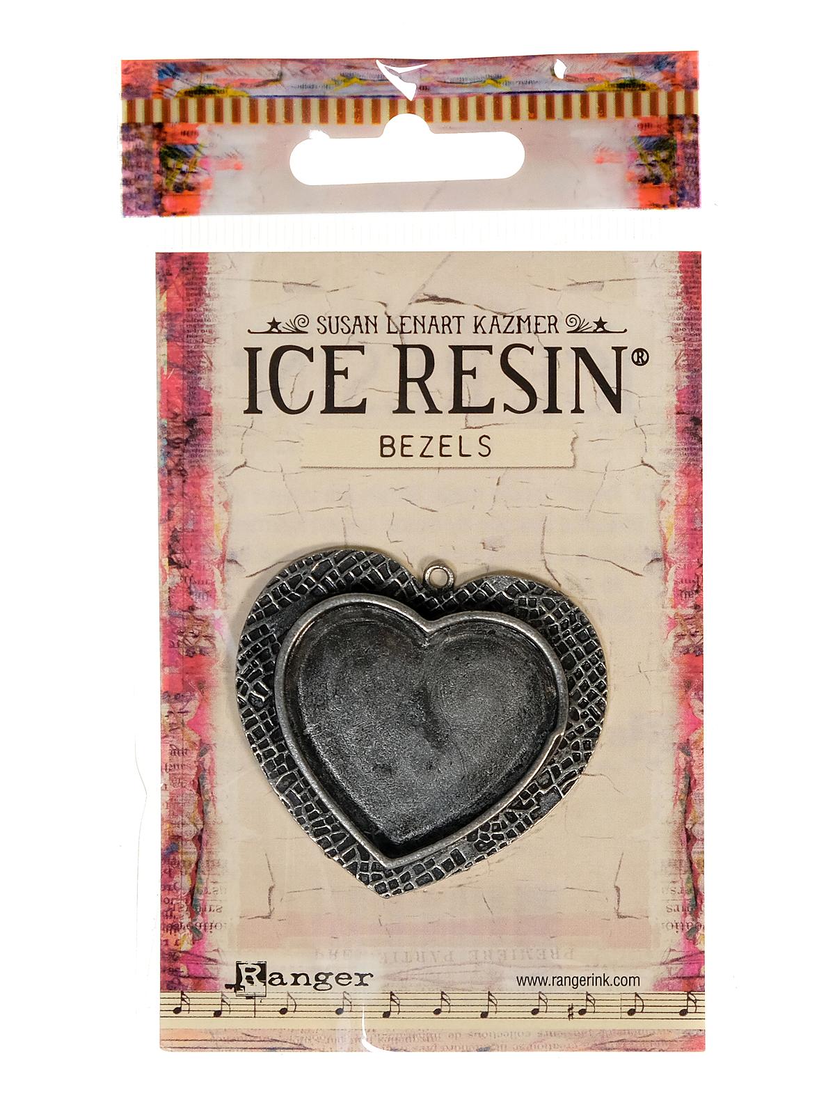 ICE Resin Milan Bezels heart, large antique silver